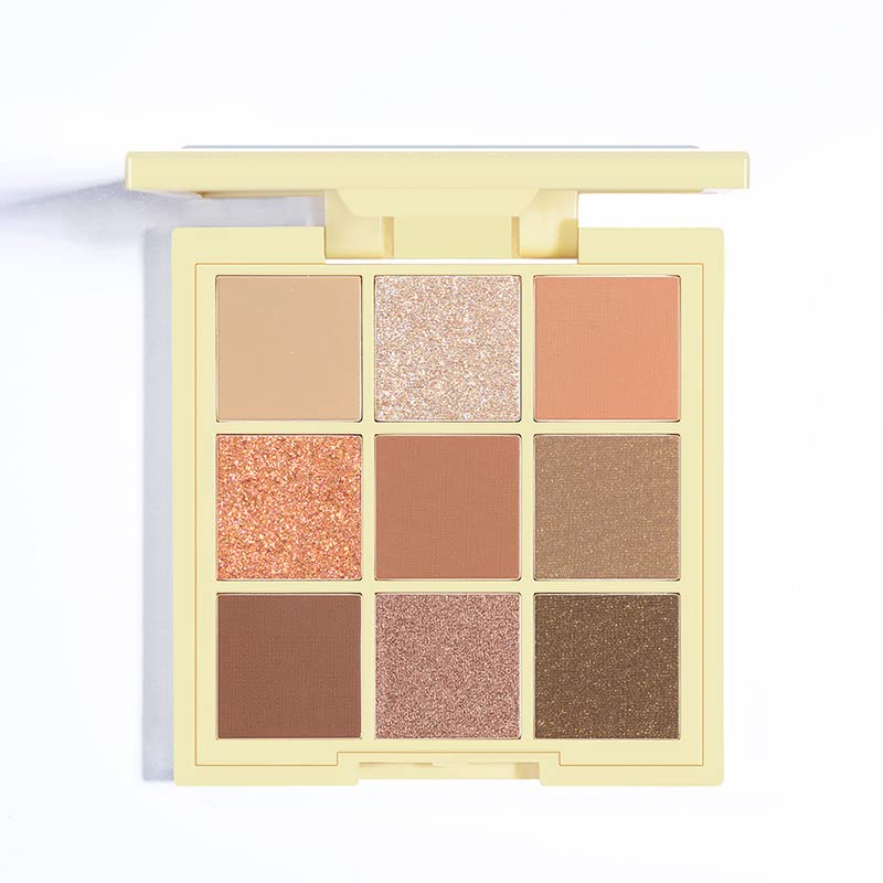 9-Color Eyeshadow Palette with Mirror - Glitter & Matte Shades for Beginners, Everyday Makeup & Students | Perfect for Day to Night Looks, Parties & Professional Makeup Artistry