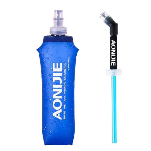 C-500ml (16.9oz) -1 pack - TPU Water Bottle with 1 straw