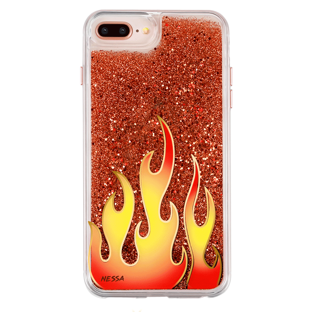 Sparkle Glitter Flames iPhone Case by Nessa - Trendy Protective Phone Cover for iPhone 13/14/15 Pro Max - Perfect for Parties, Concerts & Festivals