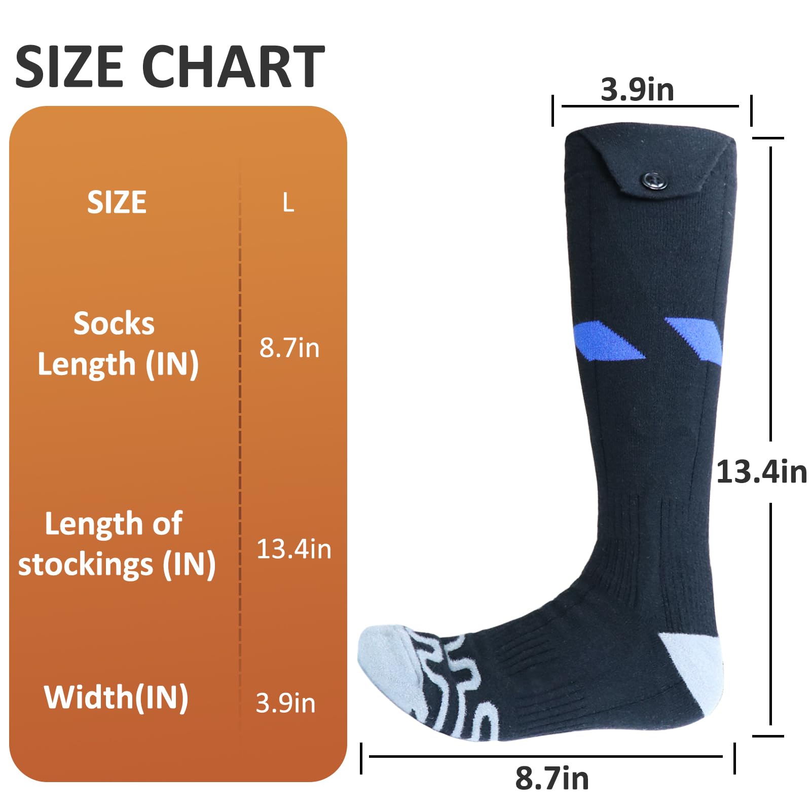 Electric Heated Socks with APP Control - 7.4V 5000mAh Rechargeable Battery for Men & Women - Winter Warm Socks for Hiking, Skiing, Hunting & Outdoor Activities