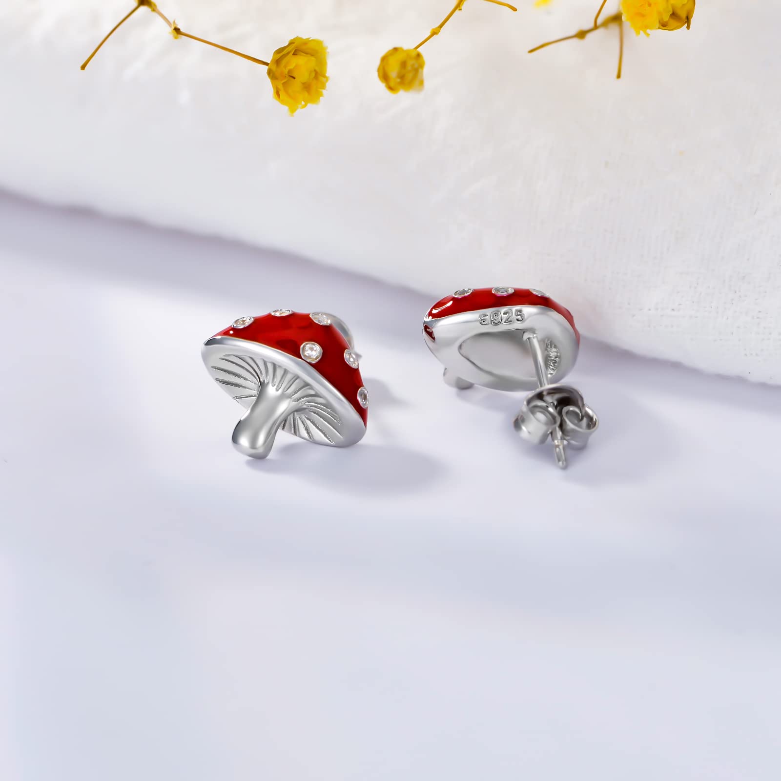 Sterling Silver Fruit Stud Earrings - Cherry, Lemon, Watermelon, Pineapple, Strawberry, Mushroom, Cheese, Cupcake & Donut Designs | Hypoallergenic Jewelry Gifts for Women & Girls | Perfect for Everyday Wear, Parties & Unique Fashion Statements