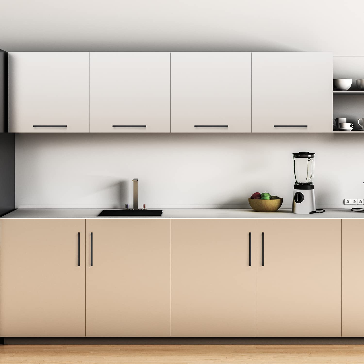 Ravinte 18 Pack 8-4/5 Inch Matte Black Square Cabinet Handles - Modern Kitchen Cabinet Pulls & Drawer Handles for Cabinets, Cupboards, Dressers - Perfect for Home Renovation & DIY Furniture Upgrade