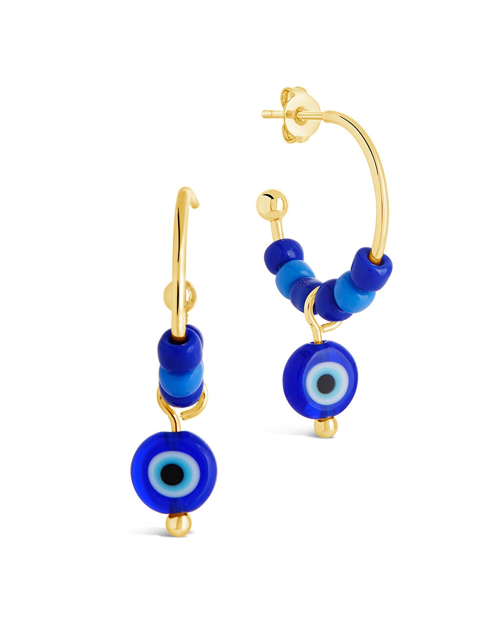 Sibyl Evil Eye Beaded Hoop Earrings for Women - Stylish Protection Jewelry for Everyday Wear, Gift for Her, Boho Chic Accessories for Parties & Travel
