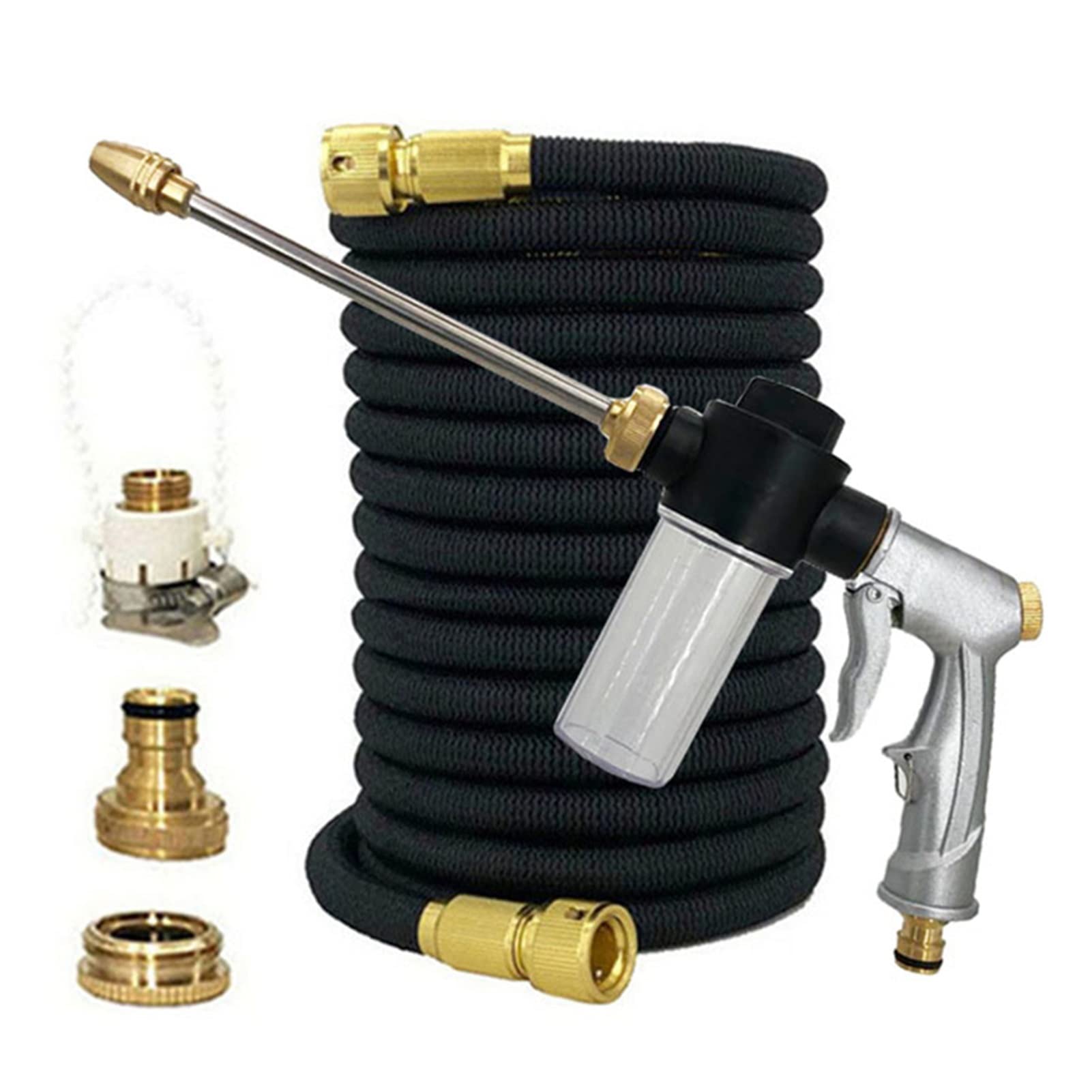 **High Pressure Garden Hose with Spray Gun - Heavy Duty Water Hose for Car Washing, Gardening, and Outdoor Cleaning - Durable, Kink-Free, No Deformation - Perfect for Lawn Care, Patio Cleaning & Vehicle Maintenance**
