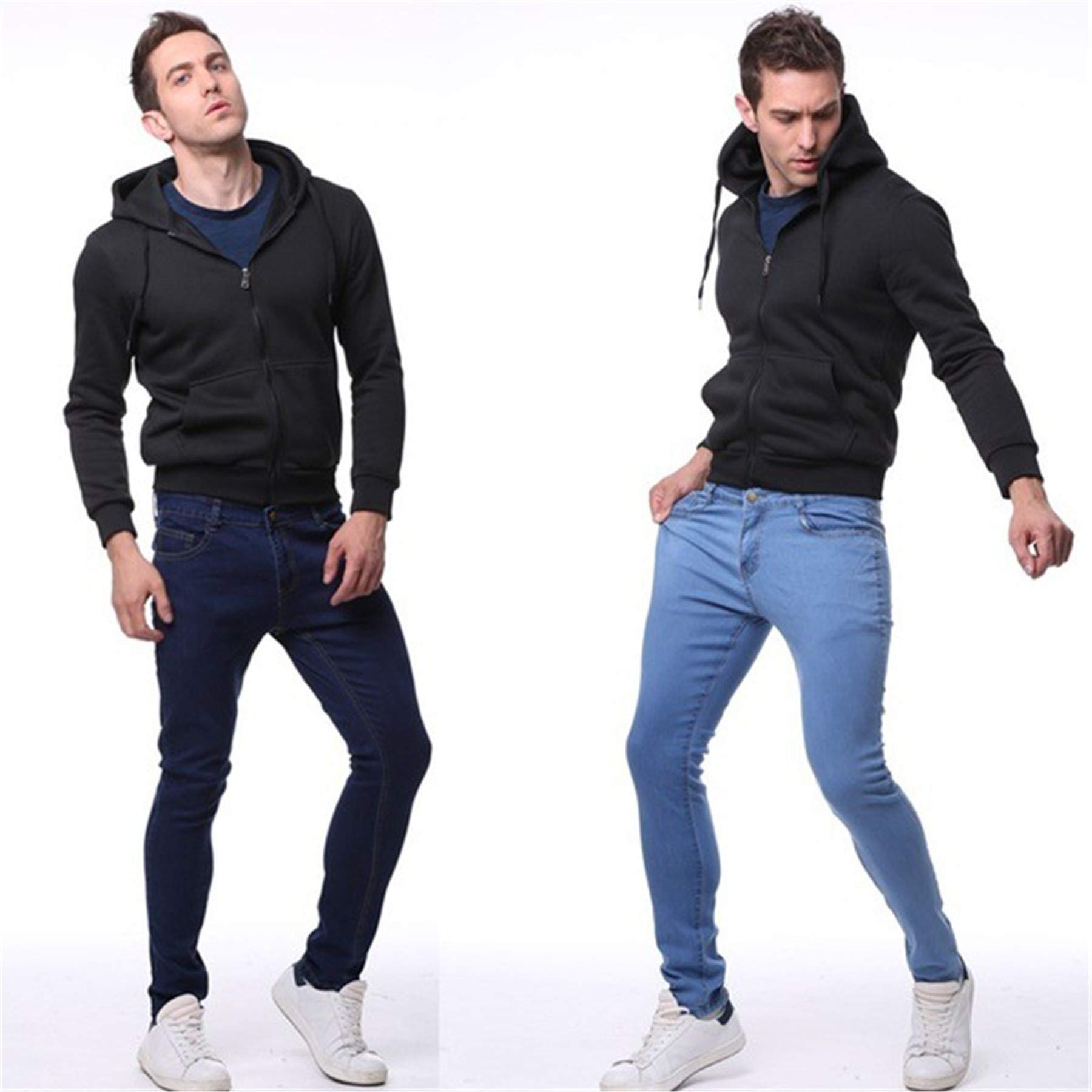 Andongnywell Men's Stretch Skinny Jeans - Comfortable Elastic Denim Pants with Mid Rise Fit | Perfect for Casual Wear, Office & Night Out