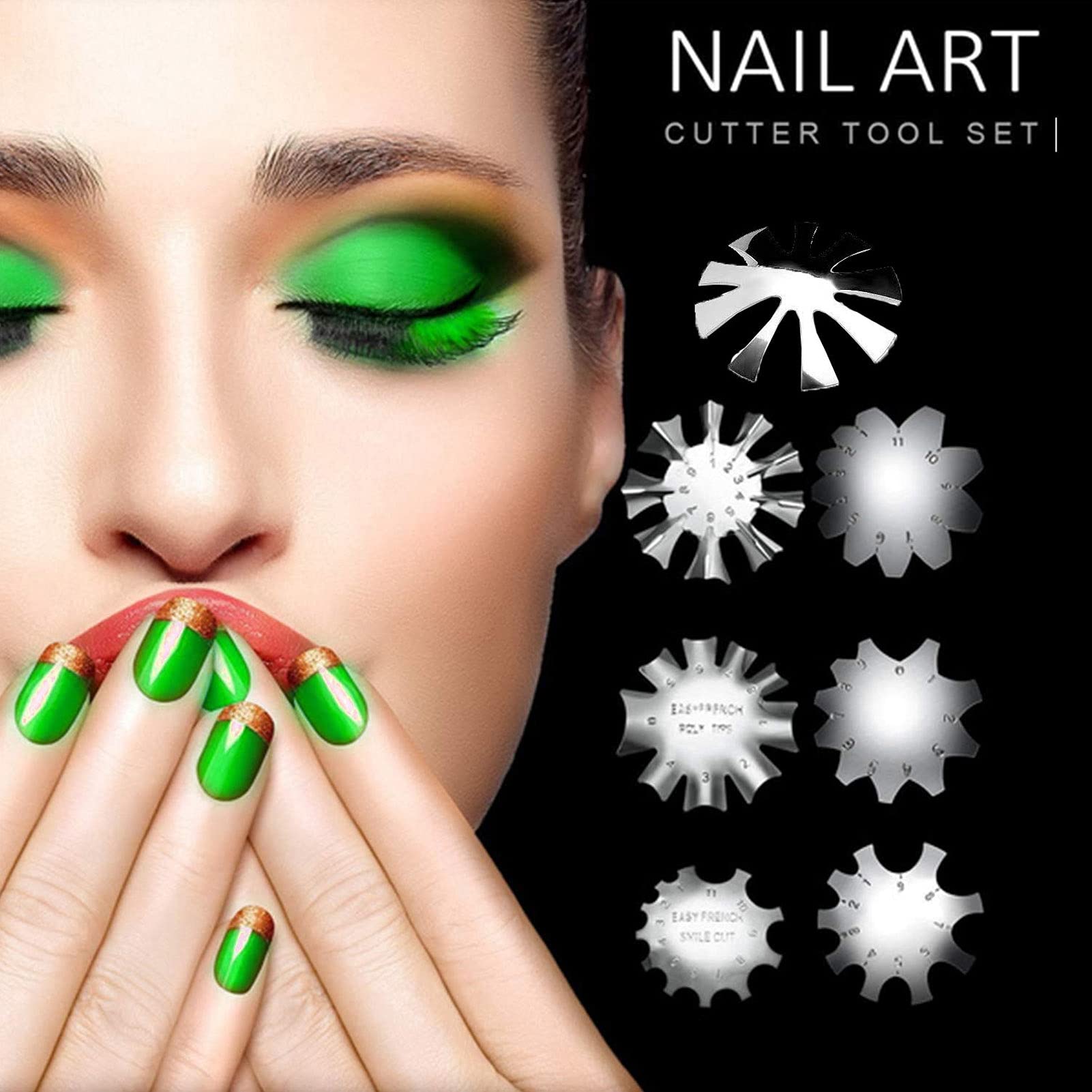 Professional Stainless Steel Nail Art Manicure Edge Trimmer Set - 7-Piece Salon Quality Nail Tools for Home, SPA & Nail Schools | Perfect for Nail Care, Manicures & Pedicures (Silver A-G)