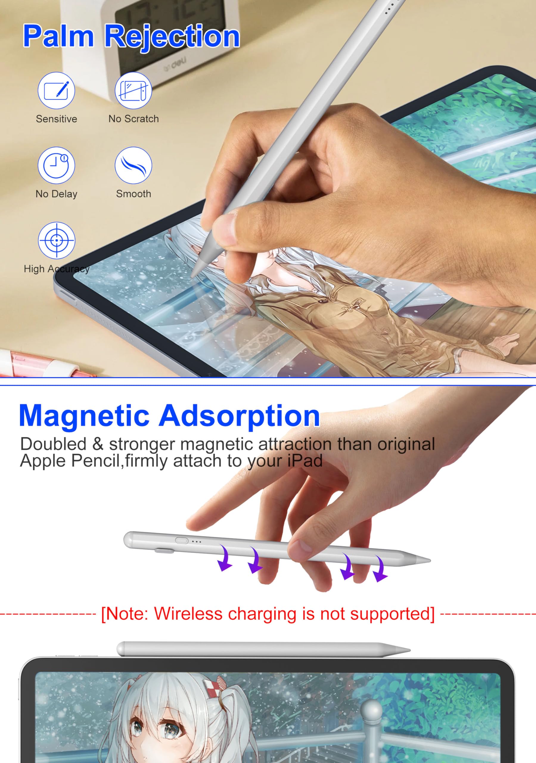 Apple Pencil Alternative for iPad 10th Gen & Pro 12.9