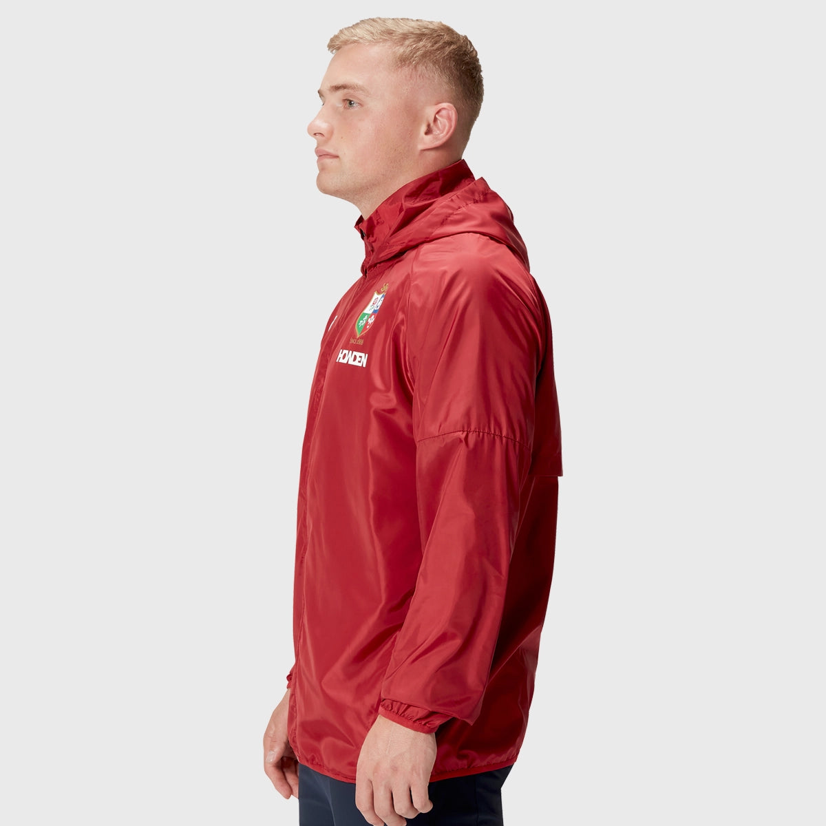 Canterbury British & Irish Lions Men's Waterproof Rain Jacket - Red Windproof Lightweight Outdoor Coat for Rugby Fans & Hiking Enthusiasts