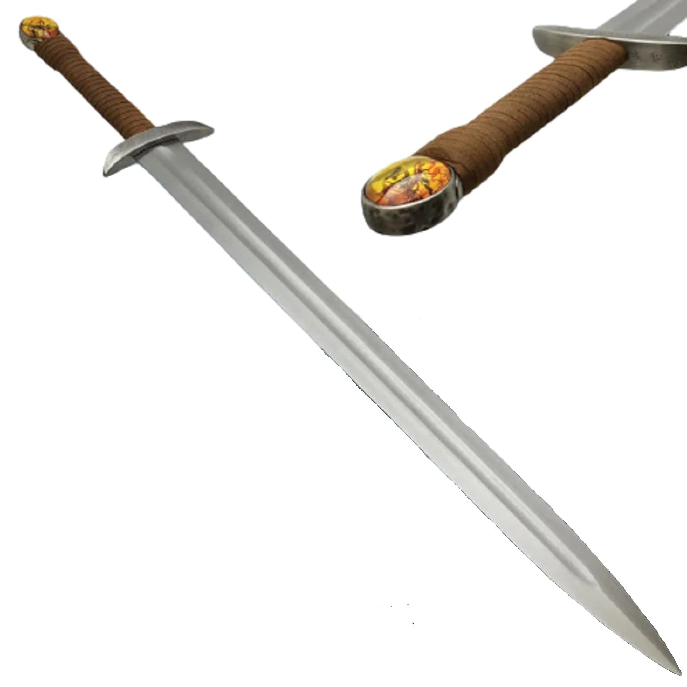 Uhtred's Serpent-Breath Viking Sword with Leather Scabbard | Authentic Carbon Steel Battle-Ready Sword | Functional Viking Weapon for Collectors & LARP | Perfect Medieval Gift for Men & History Enthusiasts | Great for Cosplay, Reenactments & Display
