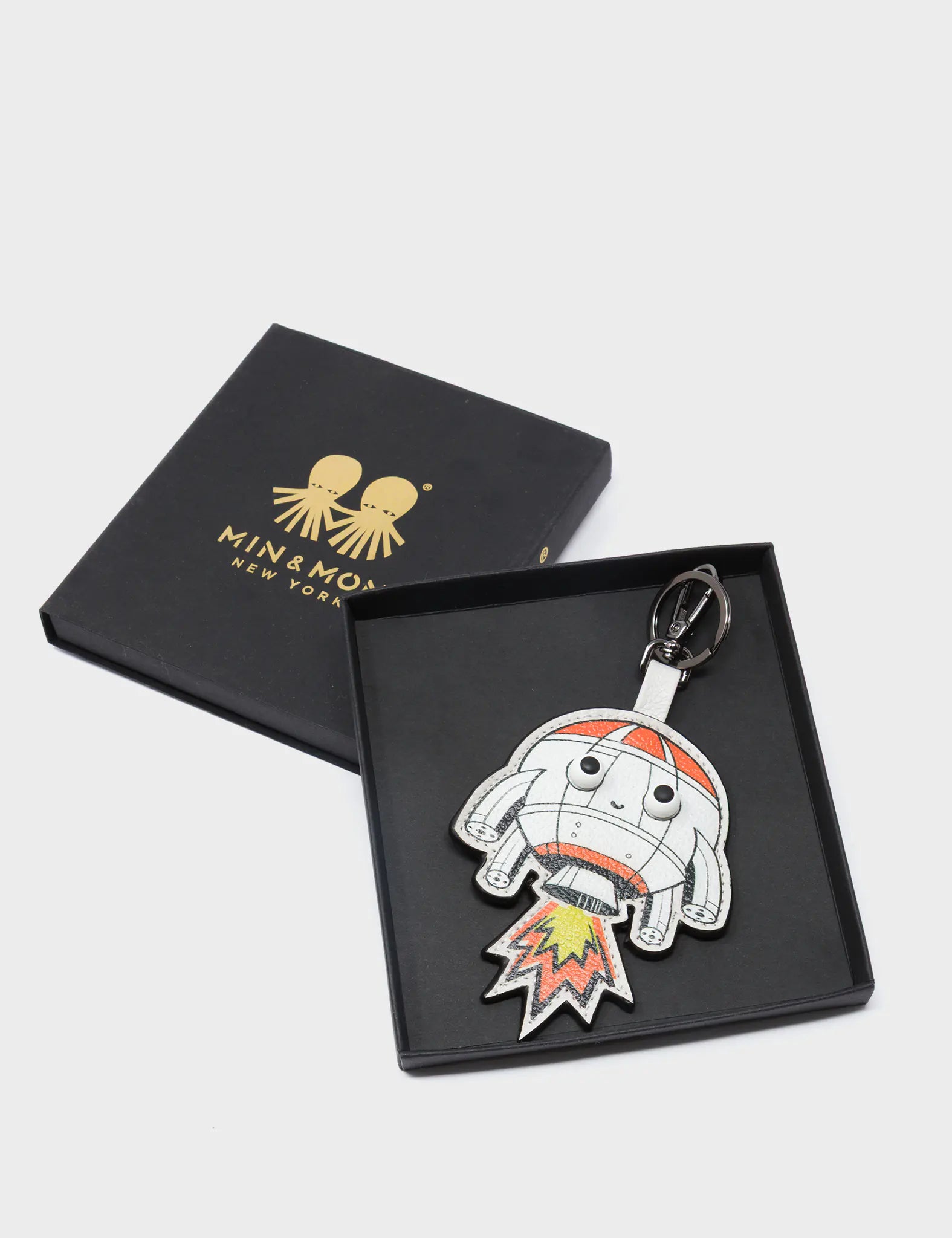 Helia Rocketship Charm - Cream Leather Keychain for Women & Men | Stylish Gift for Travelers, Space Enthusiasts | Perfect for Keys, Bags & Backpacks