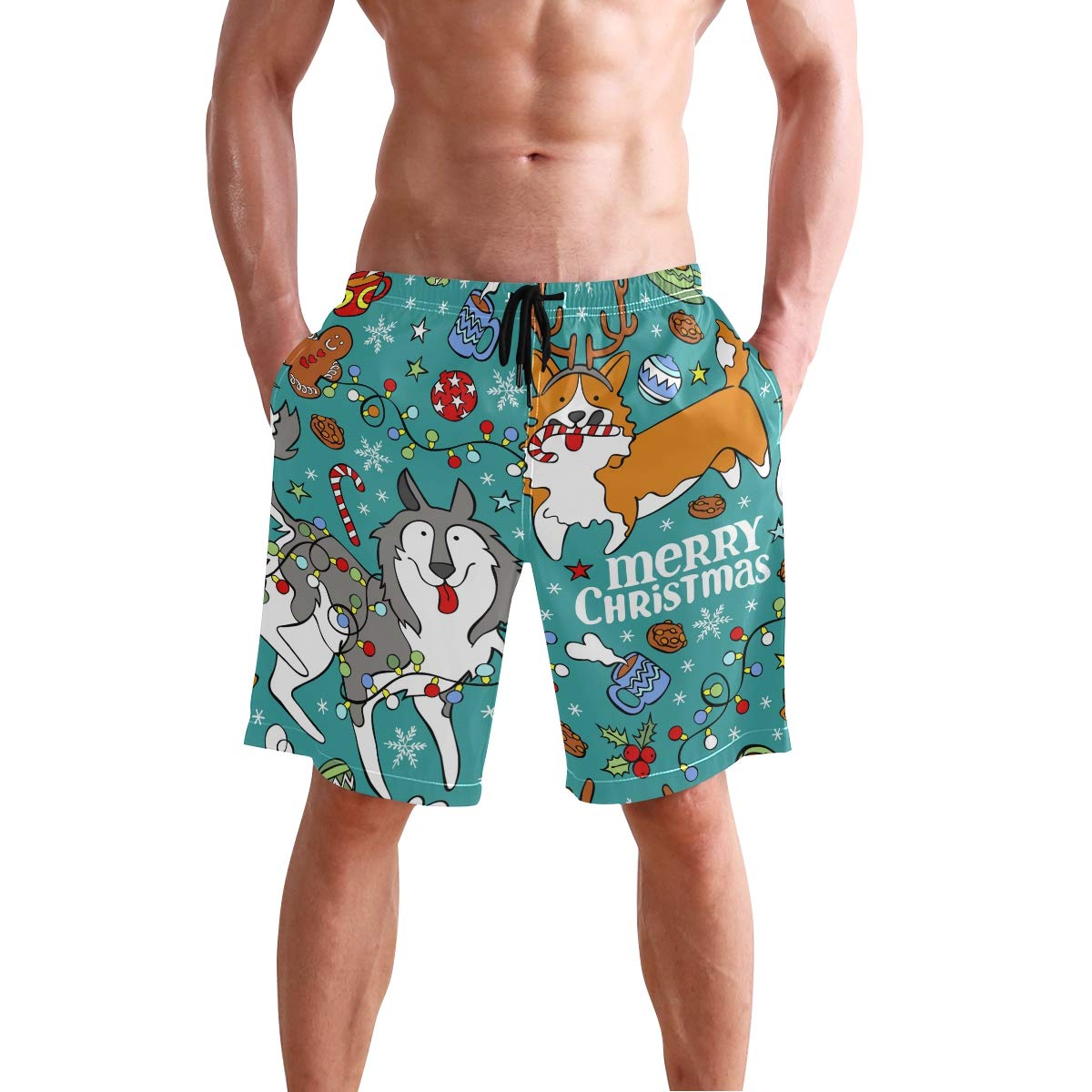Men's Quick Dry Stripe Swim Trunks - Polyester Beach Shorts for Swimming, Surfing & Summer Vacations - Perfect for Pool, Beach & Casual Wear