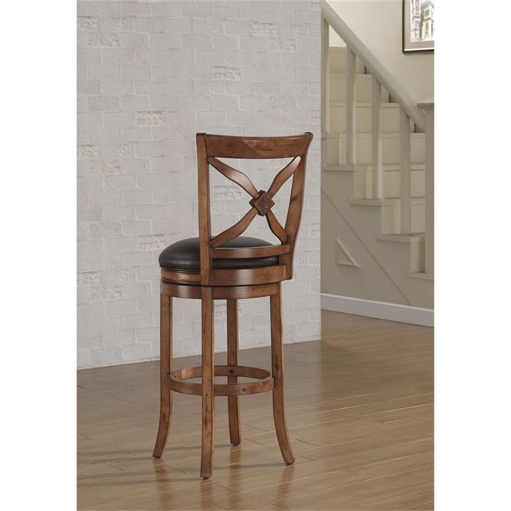 American Woodcrafters Provence Bar Stool - Solid Wood Counter Height Stool with Backrest | Rustic Farmhouse Kitchen Island & Breakfast Nook Seating