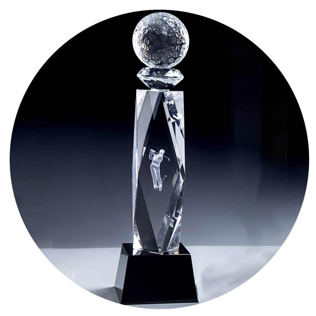 Premium Engraved Crystal Golf Trophy Award - 8