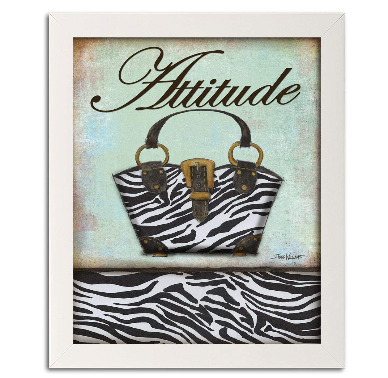 Trendy Zebra Print Crossbody Purse - Fashionable Exotic Animal Print Handbag by Todd Williams | Perfect for Parties, Night Out & Casual Wear | 8x10 Black Framed Image Included