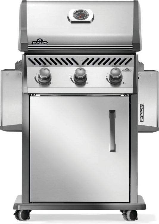 Napoleon Rogue 425 3-Burner Freestanding Stainless Steel Gas Grill for Outdoor BBQ, Backyard Cooking & Patio Entertaining