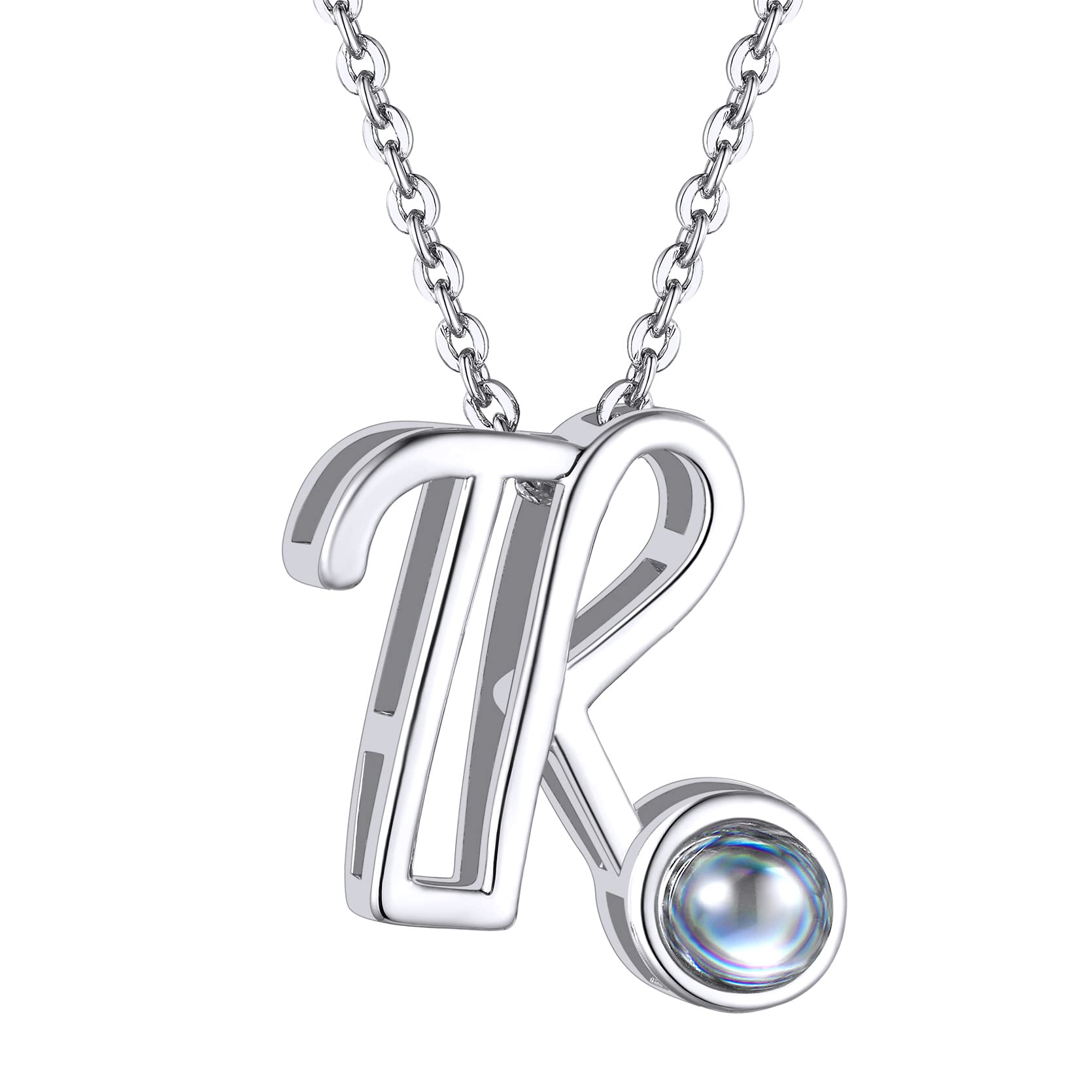 Custom I Love You Initial Necklace - 100 Languages Personalized Jewelry for Women | Romantic Gift for Girlfriend/Wife - Christmas, Anniversary & Birthday