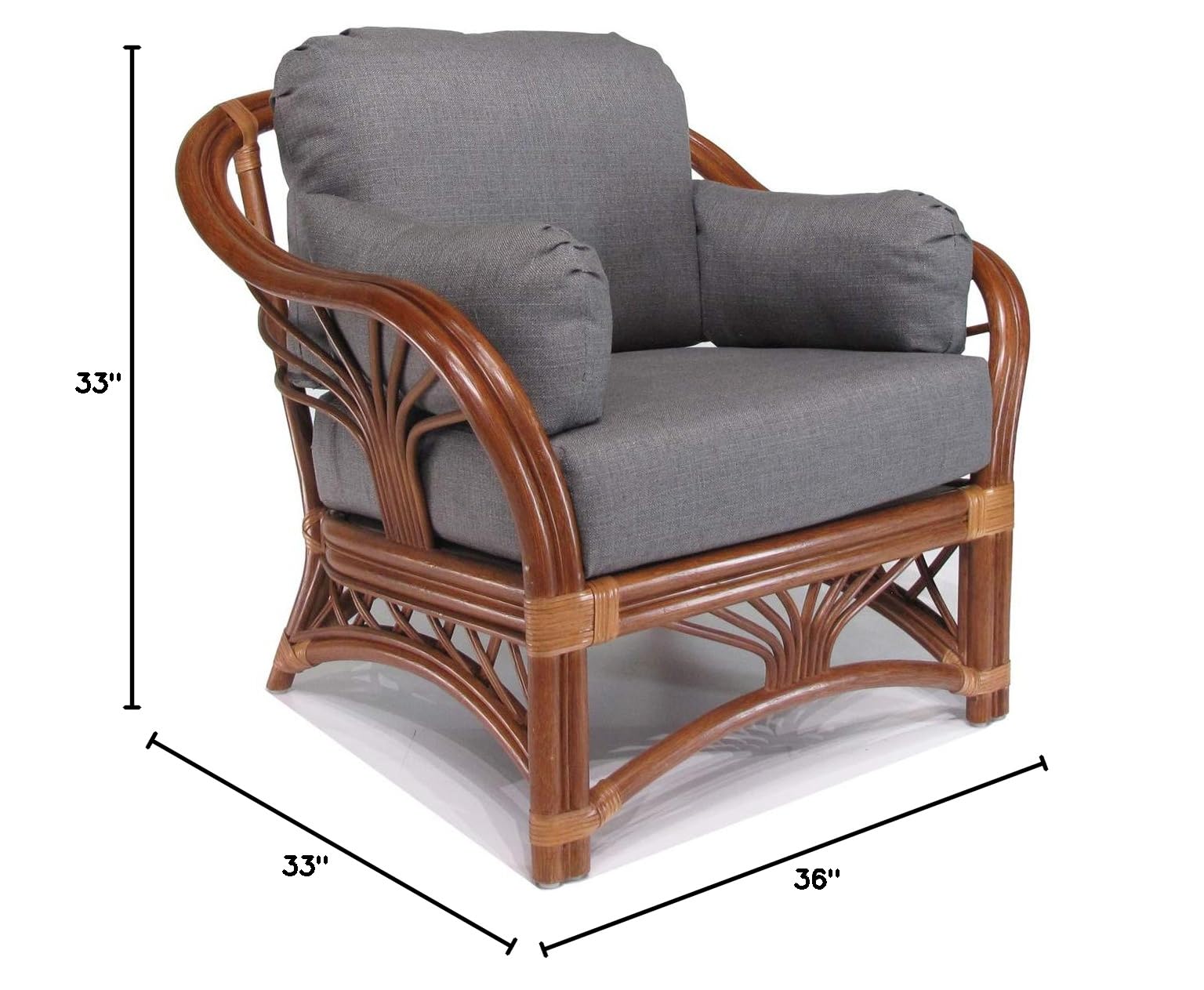 Rattan Living Room Furniture Lounge Club Chair - Wicker Accent Chair for Indoor & Outdoor Use - Perfect for Patio, Garden, and Sunroom (#1692AW-TI)