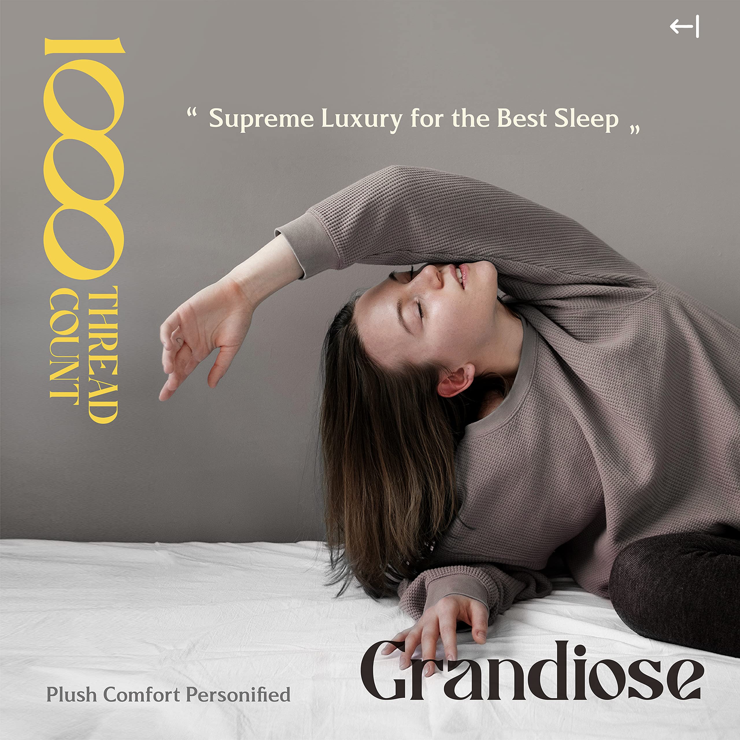 Luxury 100% Egyptian Cotton Sheets Set King Size - 1000 Thread Count 4-Piece Sateen Bedding, Ultra Soft & Breathable Hotel Quality Sheets with 16