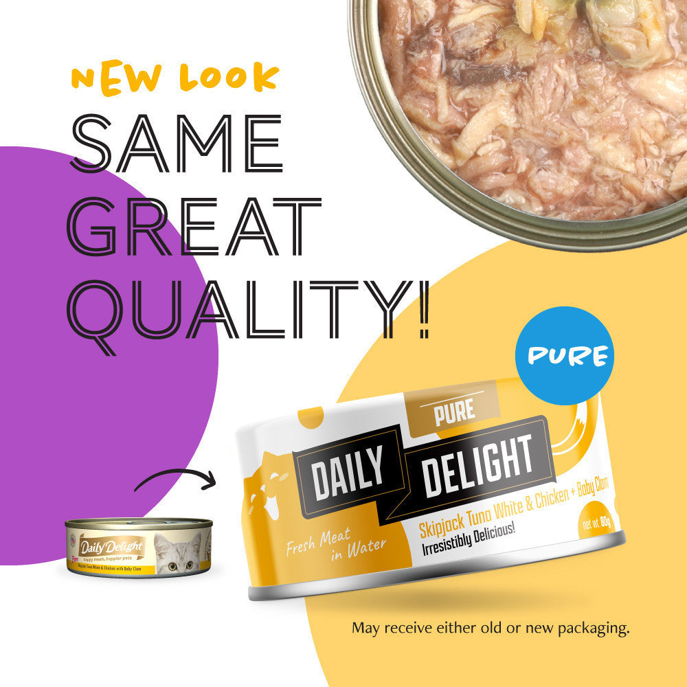 Premium Grain-Free Wet Cat Food - Skipjack, Baby Clam, Shrimp & Salmon Recipe - 80g Easy Digestible Healthy Cat Treat for Kittens & Adult Cats - Perfect for Daily Meals, Weight Management & Picky Eaters