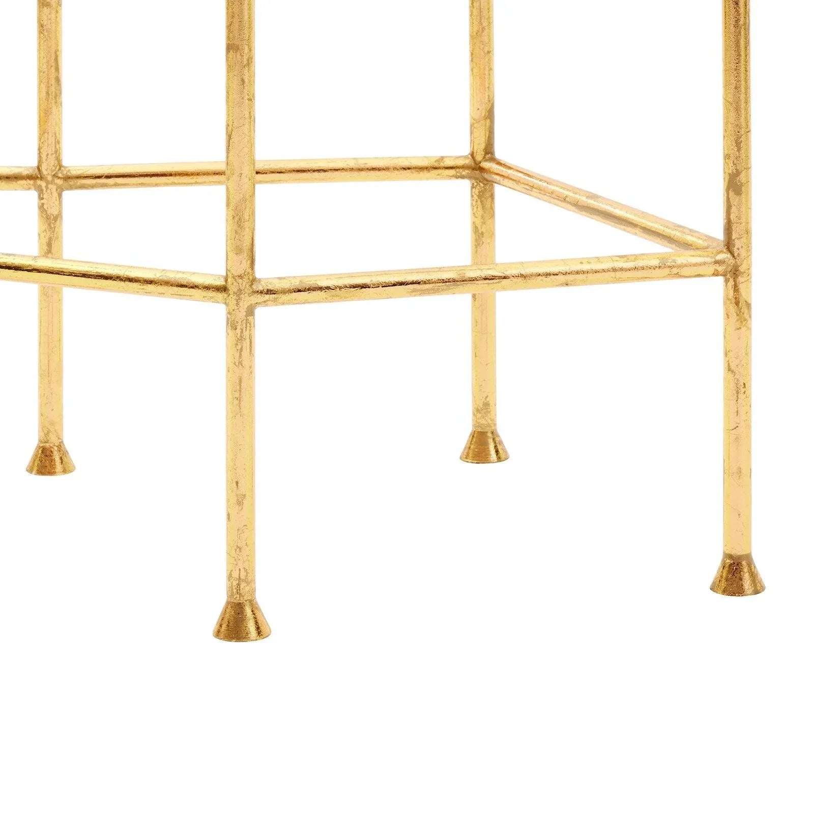 Elegant Gold Leaf Iron Coffee Table - Modern Luxury Living Room Centerpiece for Home Decor & Entertaining