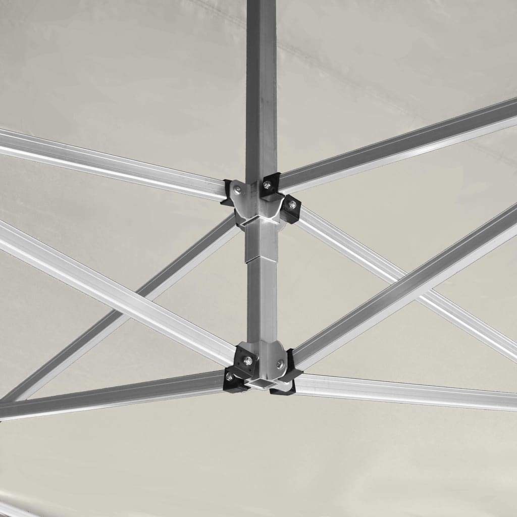 vidaXL Professional Folding Party Tent 14.8'x9.8' - Heavy Duty Aluminum Frame & Waterproof Oxford Fabric - Easy Setup & Portable for Outdoor Events, Weddings, Picnics, Markets - Cream Canopy Shelter for Backyard, Camping & Commercial Use