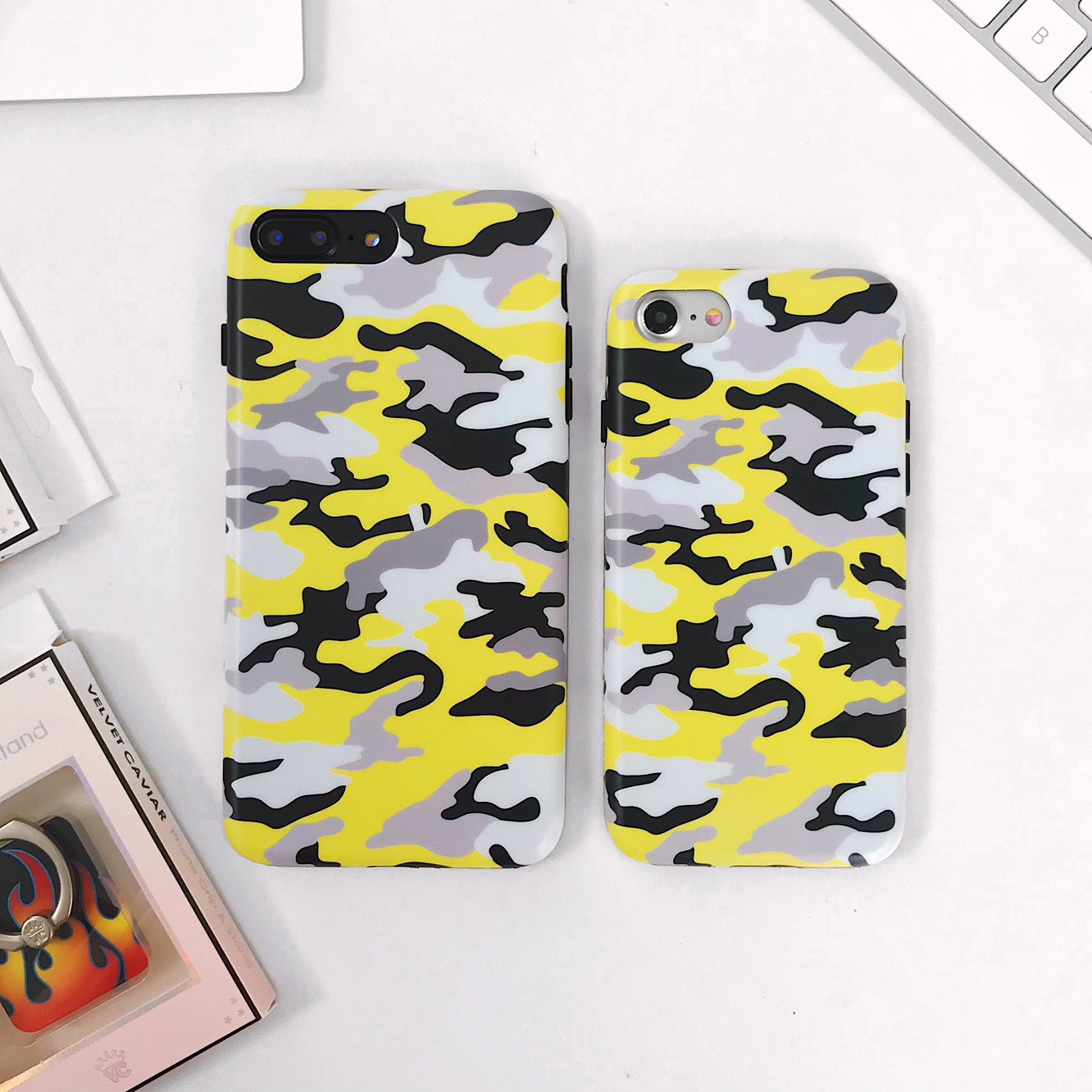 Yellow Camo iPhone Case - Durable Military Style Phone Cover for iPhone [Model] - Perfect for Outdoor Adventures, Hunting & Tactical Use
