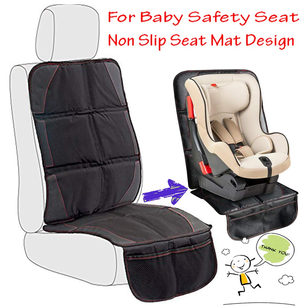 J&C Car Seat Protector - Waterproof Non-Slip Car Seat Cover for Baby & Child Safety Seats, Dog Mats & Kick Mats - Perfect for Road Trips, Daily Commutes & Pet Travel