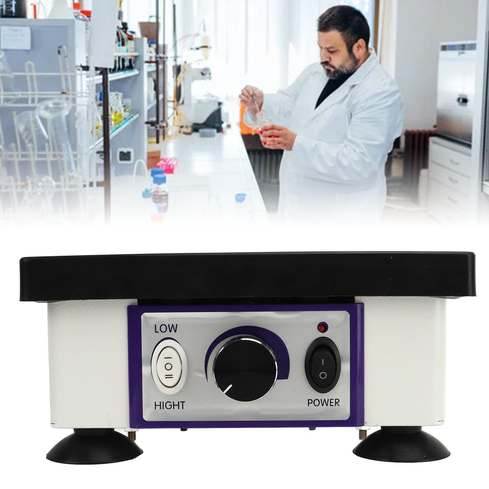 Dental Lab Vibrator - Square Quartet Plaster Oscillator Gypsum Mixing Machine with Adjustable Knob | Powerful Shaker for Gypsum Mixing, Casting & Replication | Ideal for Dental Labs, Jewelry Making & Art Studios