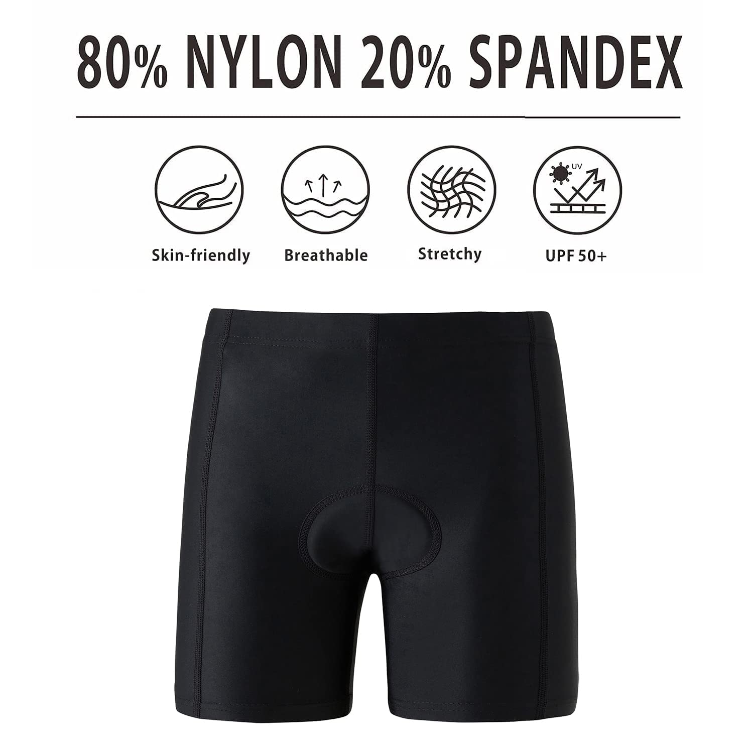 **Kids' 3D Padded Bike Shorts for Boys & Girls - Black Cycling Pants for Comfort & Safety - Perfect for Mountain Biking, Road Cycling & Training**