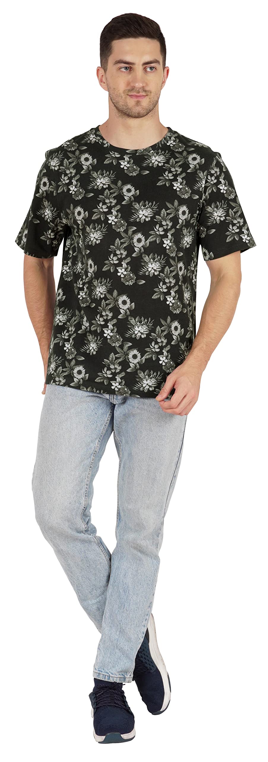 Inkmeso Men's Half Sleeve Loose Fit Printed Casual T-Shirt - Breathable Cotton Tee for Beach, Holiday & Summer Outfits | Perfect for Vacation, Streetwear & Casual Wear