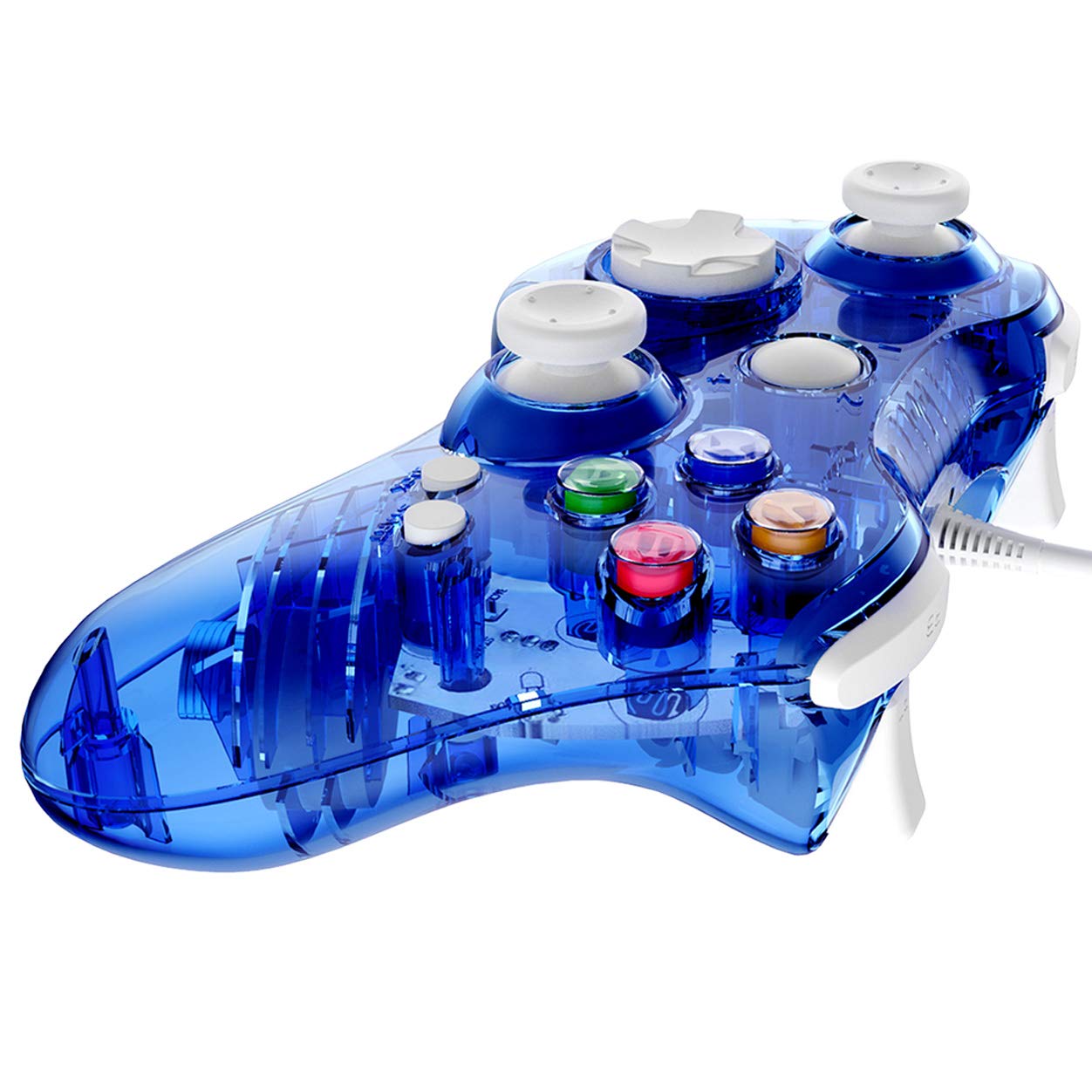 Upgraded Wired Xbox 360 Controller with LED - PC & Xbox 360 Compatible for Gaming (Blue)