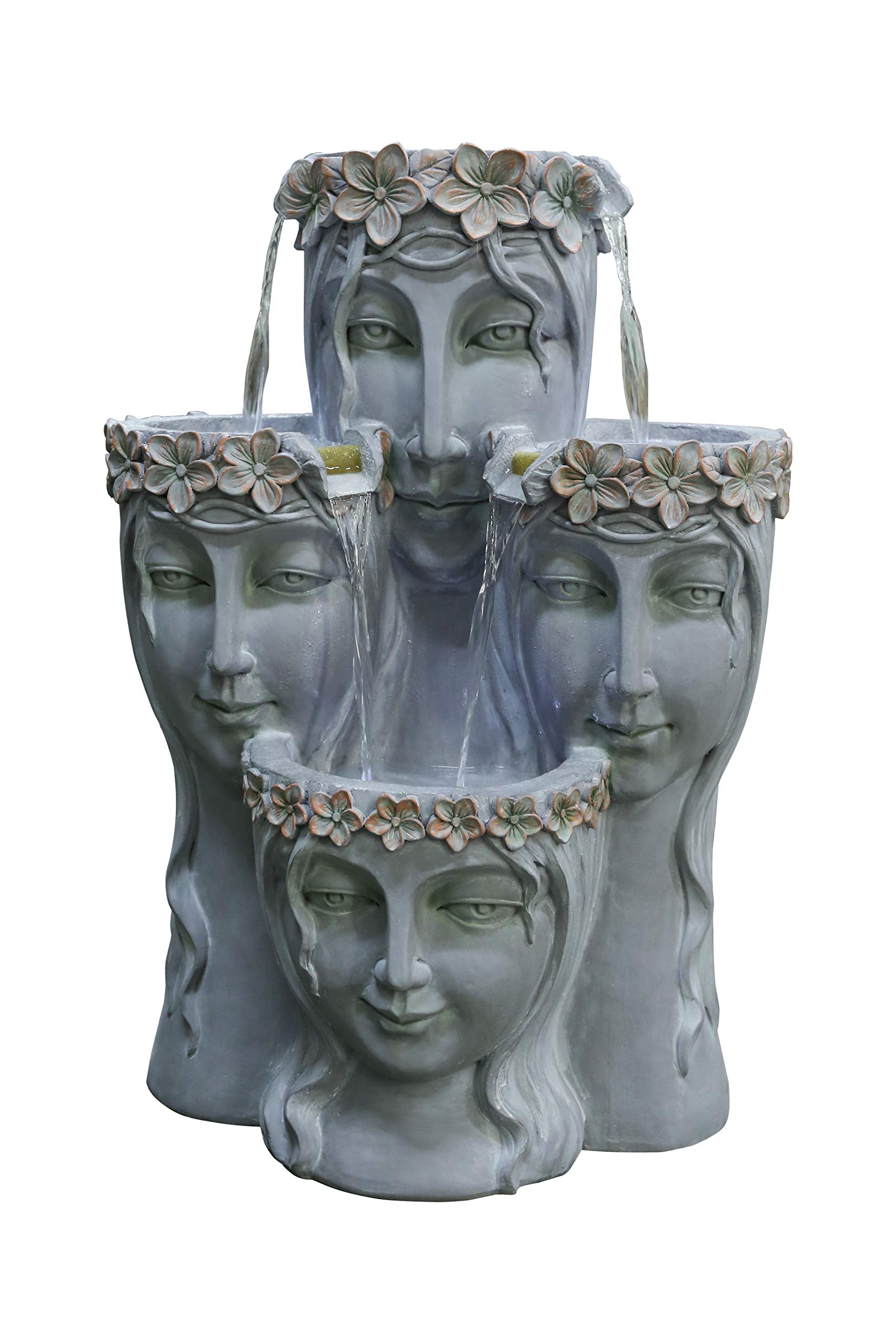 3-Tier Flower Girl Fountain - Elegant Wedding Centerpiece for Outdoor Garden & Indoor Decor