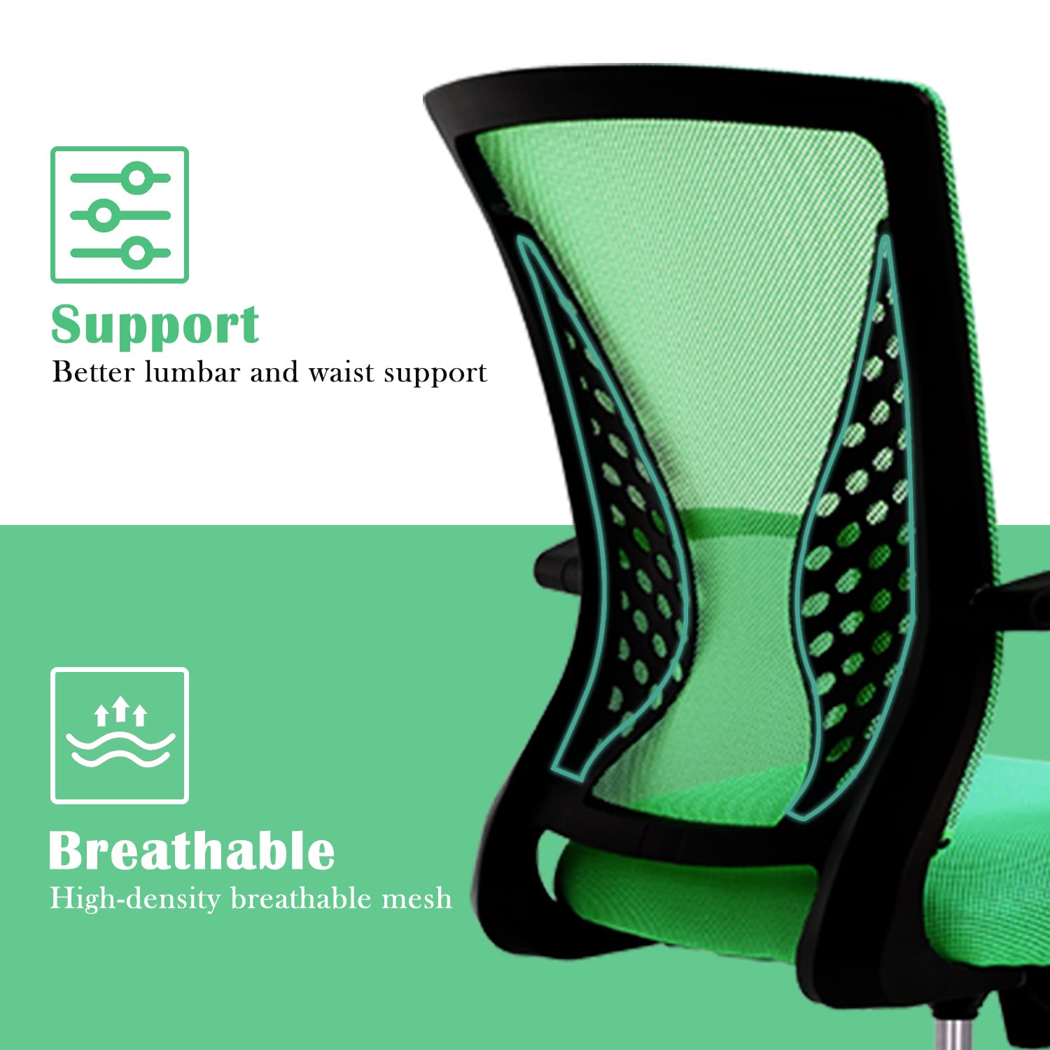 Ergonomic Office Chair for Women - Adjustable Mid Back Swivel Computer Chair with Lumbar Support & Breathable Mesh - Perfect for Home Office, Meeting Rooms & Long Work Sessions
