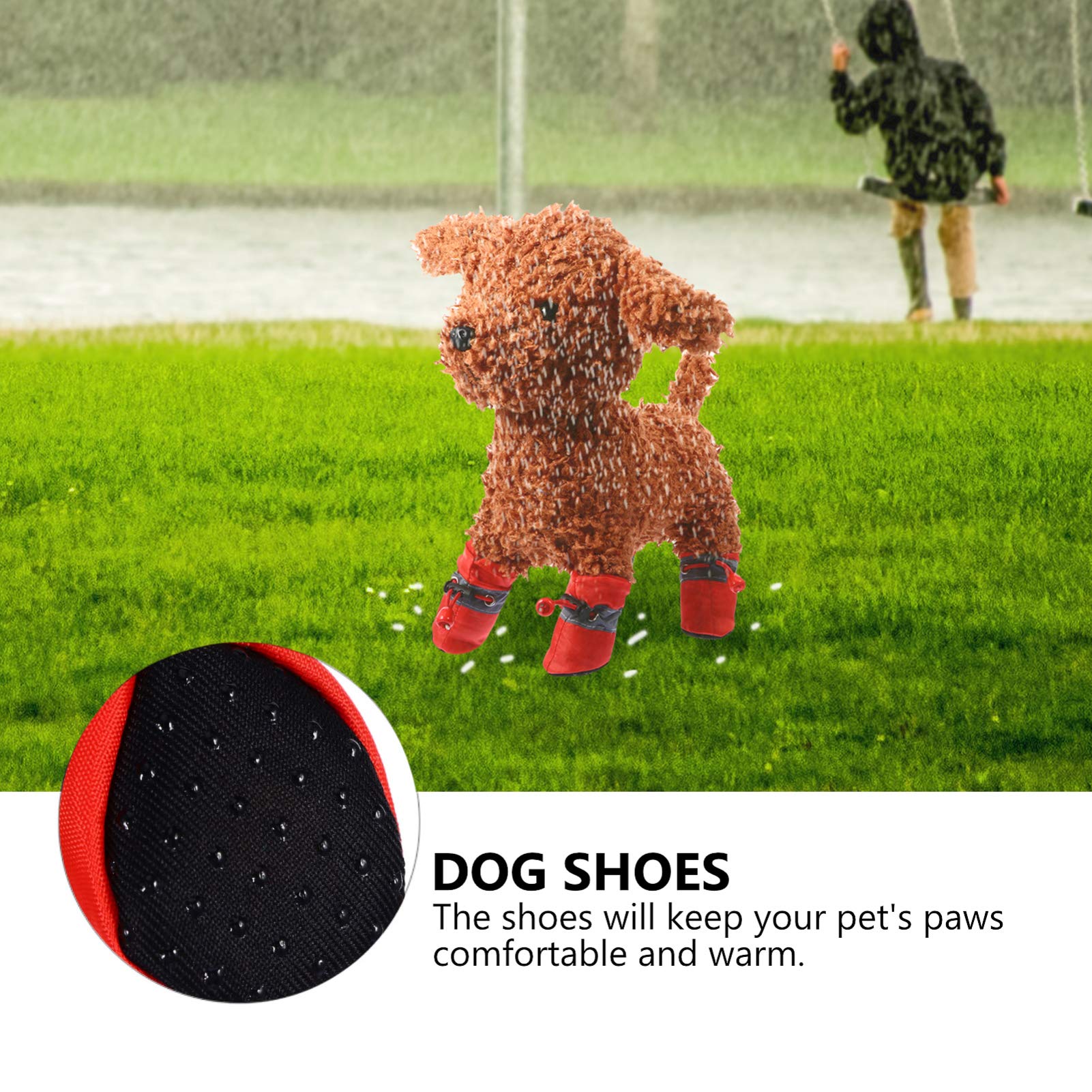 Balacoo 4PCS Christmas Pet Shoes - Waterproof Dog Boots for Outdoor Walking, All-Weather Puppy Paw Protectors, Non-Slip Dog Socks for Small Dogs & Cats - Perfect for Rain, Snow & Holiday Festivities