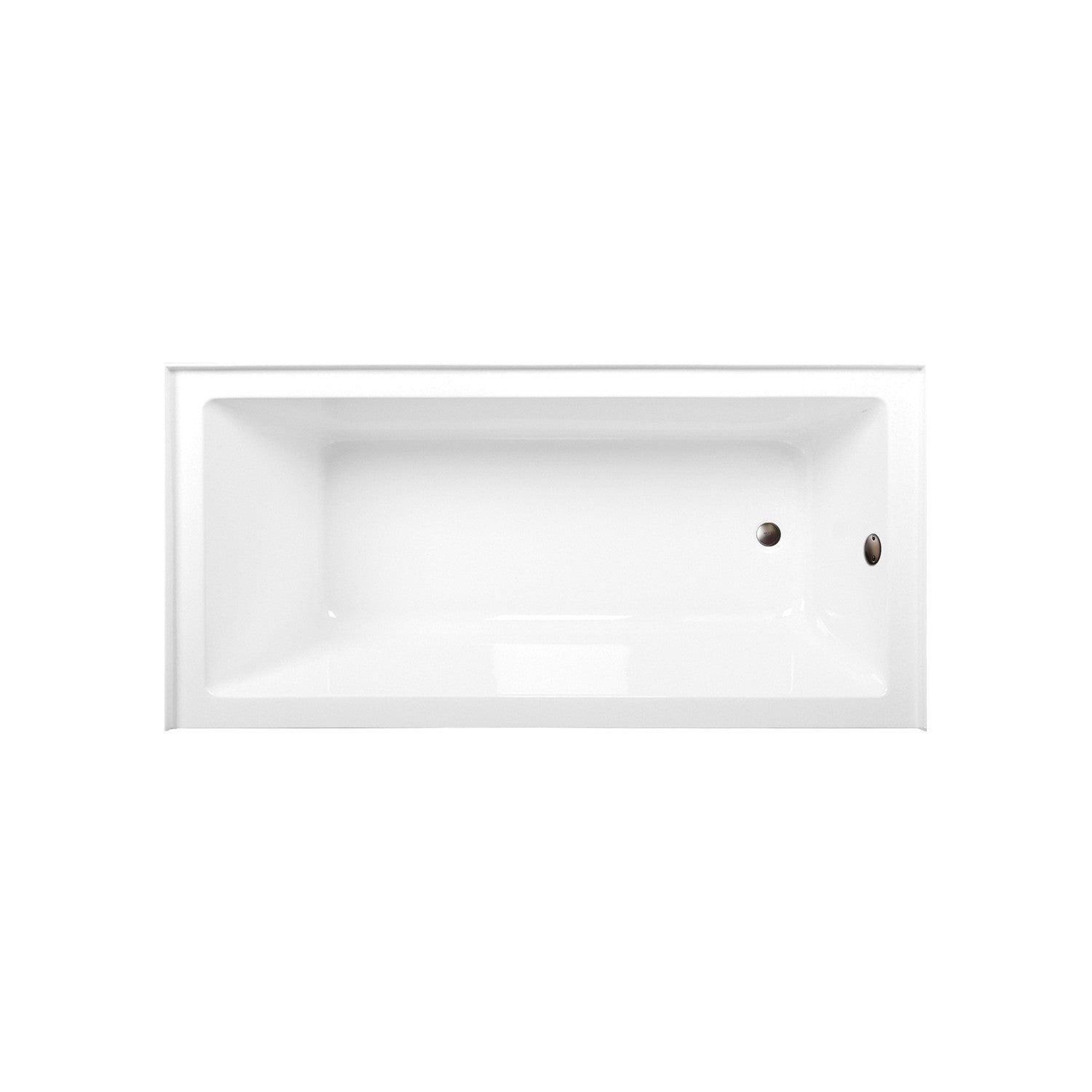 Aqua Eden 66 Inch Acrylic Rectangular 3 Wall Alcove Bathtub Combo with Waste & Overflow Drain - Glossy White/Oil Rubbed Bronze (Right Hand Drain) | Freestanding Soaking Tub for Modern Bathroom Renovation & Spa-Like Relaxation