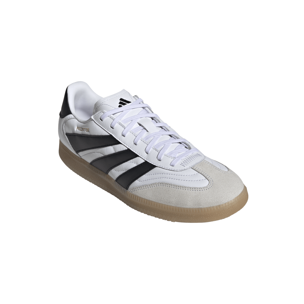 Adidas Predator Freestyle IN Indoor Soccer Shoes for Men - White/Core Black/Gold Metallic - Lightweight Football Cleats for Indoor Training & Futsal Matches