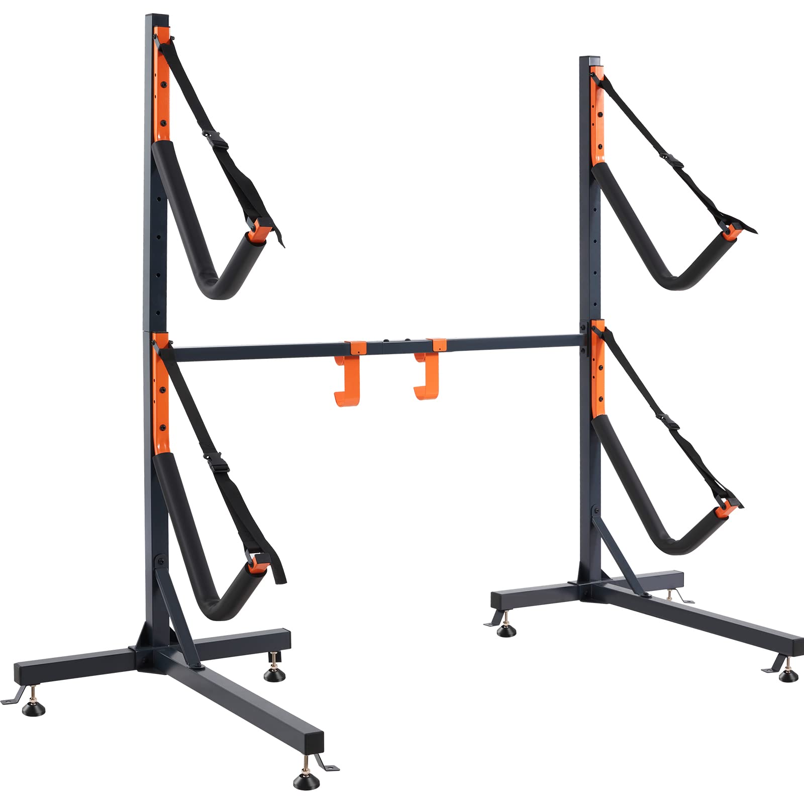 Heavy Duty Freestanding Kayak Storage Rack with Padded Arms & Adjustable Straps - Outdoor Kayak Stand for Canoe, Paddle Board, Bike, Life Raft - Perfect for Garage, Backyard, Dock & Beach Storage