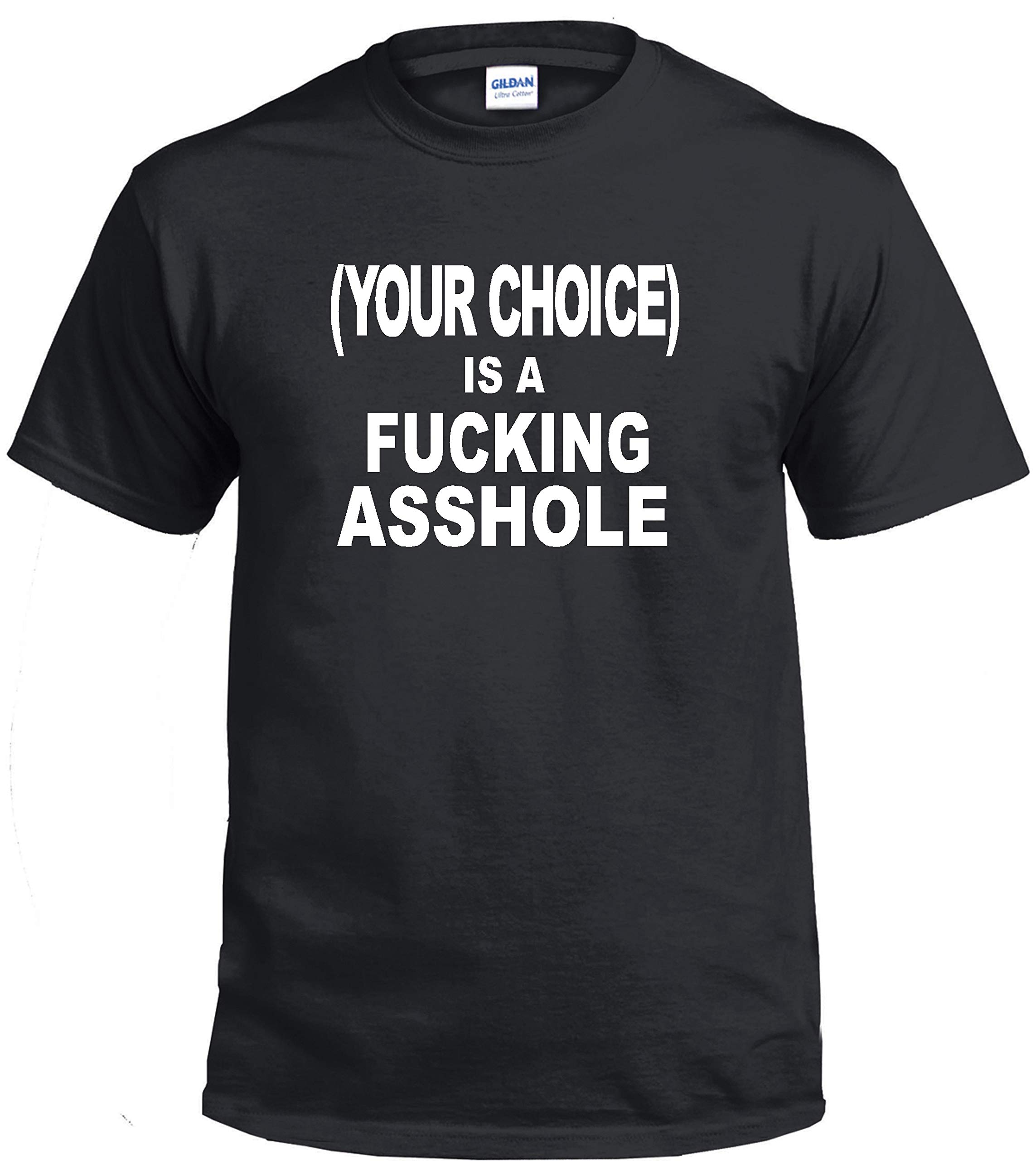 Customizable Black T-Shirt with Attitude - Funny 'Fucking Asshole' Graphic Tee for Men & Women | Perfect for Casual Wear, Parties, and Gifts