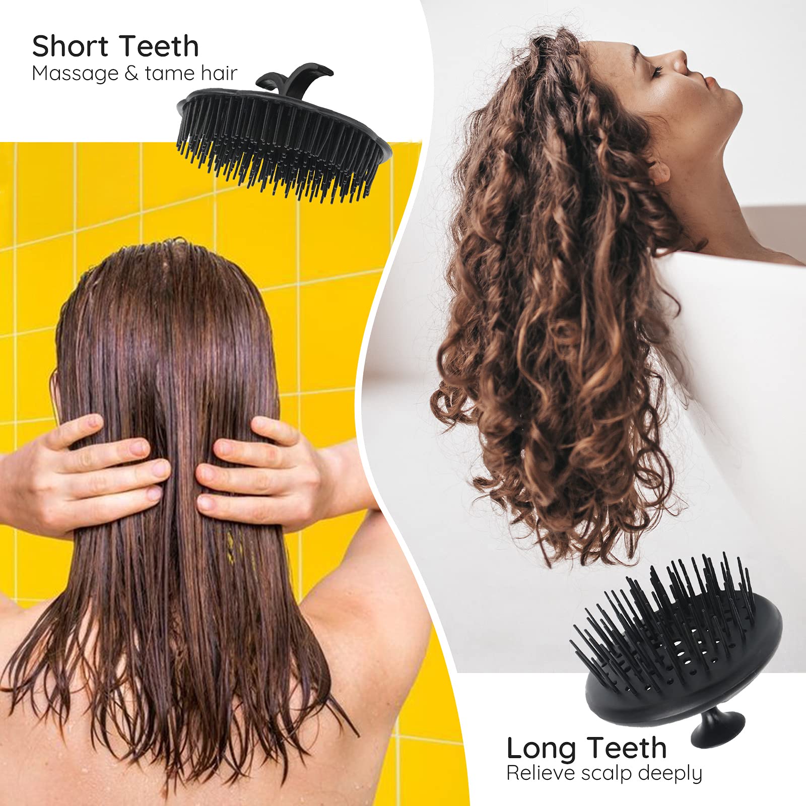 Segbeauty Universal Hair Diffuser & Scalp Massage Shampoo Brush Set - Blow Dryer Attachment for Curly Hair (Fits 1.65