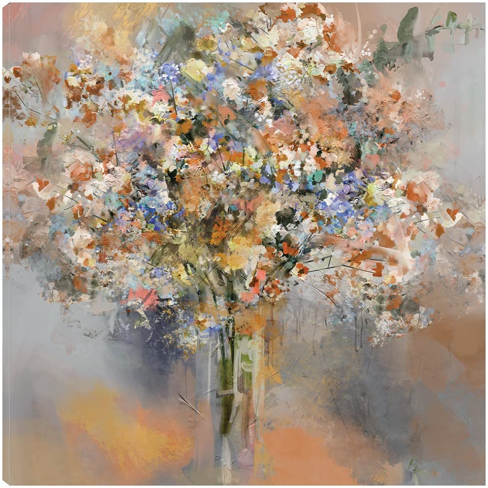 Tribeca II Fine Art Canvas Wall Decor - Modern Abstract Painting for Living Room, Bedroom, Office & More - Ready to Hang 32x32 Inch - Perfect for Home, Office & Commercial Spaces