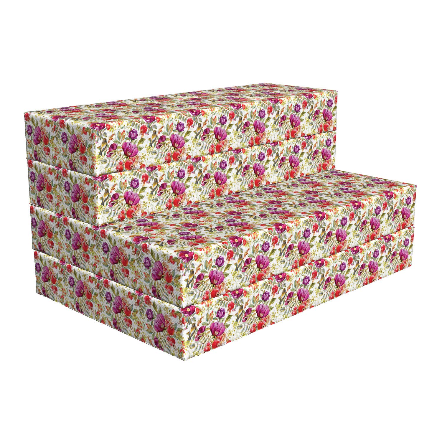 Ambesonne Nature Foldable Mattress - Hot Pink Purple Floral Design, 74.8