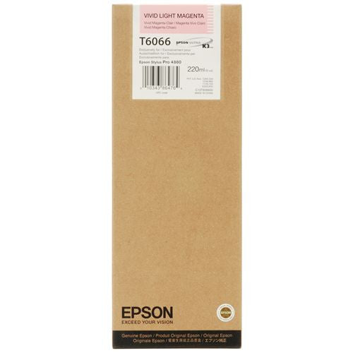 Epson T606600 4880 Ultrachrome HDR Ink - Vivid Light Magenta 220ml Cartridge for Professional Photo Printing | Compatible with Epson Printers - Perfect for Photography Studios, Fine Art Printing & Graphic Design Projects
