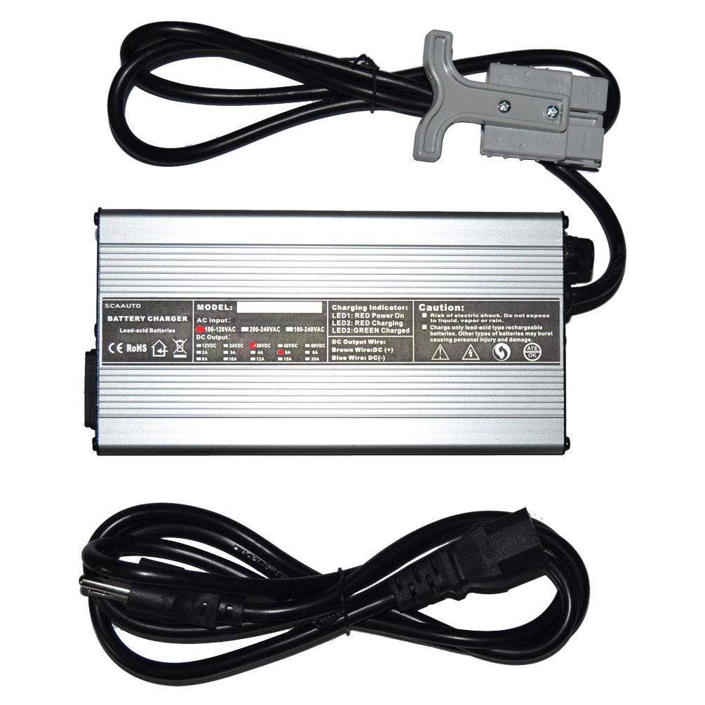 36 Volt Golf Cart Battery Charger - Lightweight & Thin Design with Anderson SB50 Plug - Compatible with EZGO Marathon Golf Carts - Perfect for Home, Club & Course Charging Needs