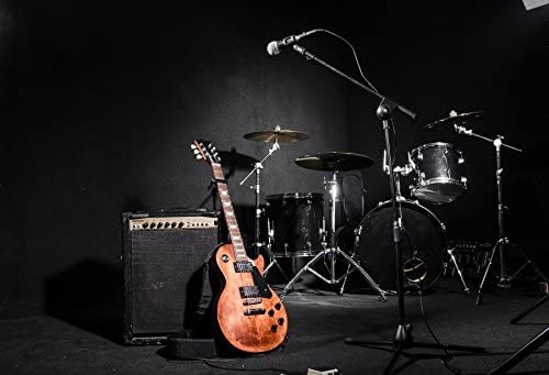 Yeele 12x8ft Garage Band Backdrop - Modern Rock Music Theme with Guitar & Drum Design - Vinyl Photography Background for Adult Portraits, Photo Booth, Video Shooting & Studio Props - Perfect for Music Lovers, Concerts, Band Promotions & Themed Parties