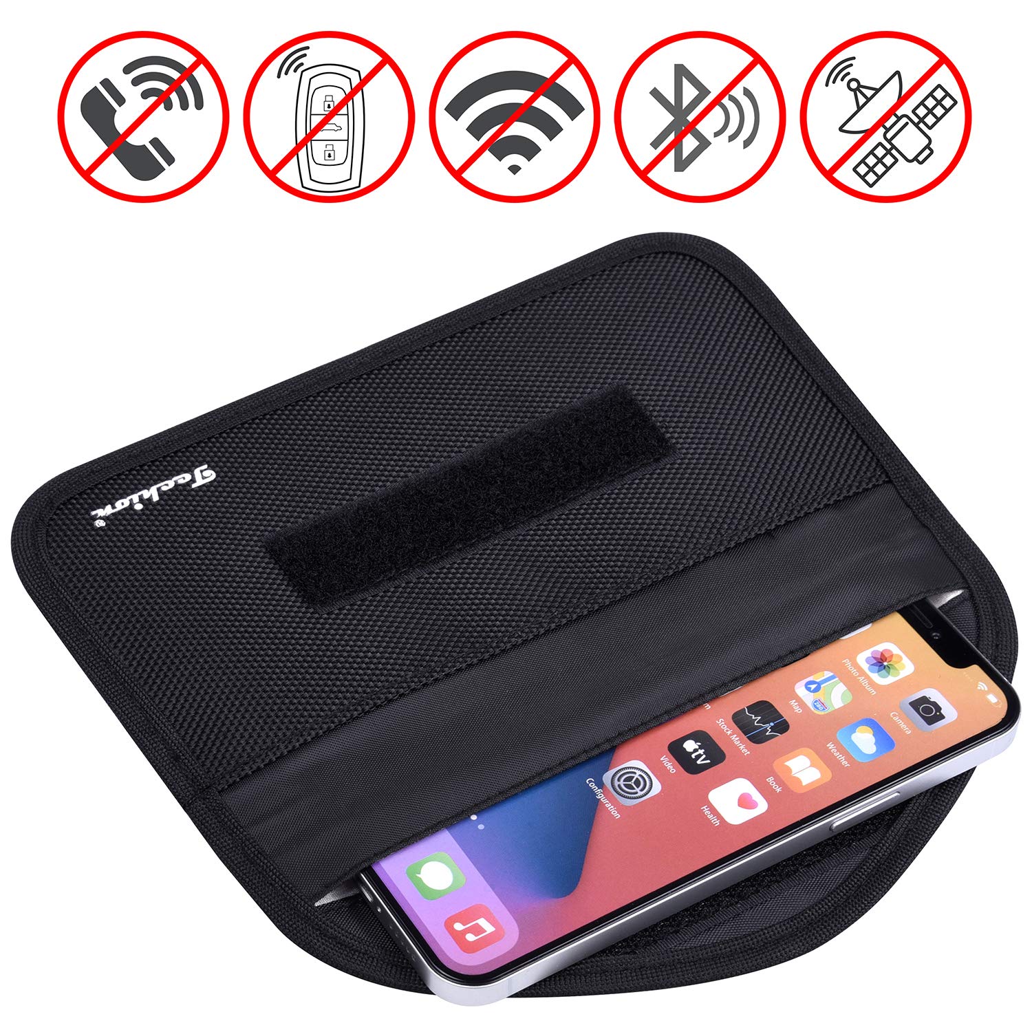 Techion 2 Pack RFID Faraday Bag - Signal Blocking Pouch for Cell Phone & Car Key FOB | Anti-Hacking Privacy Protection | Perfect for Travel, Business & Security Conscious Users - Black