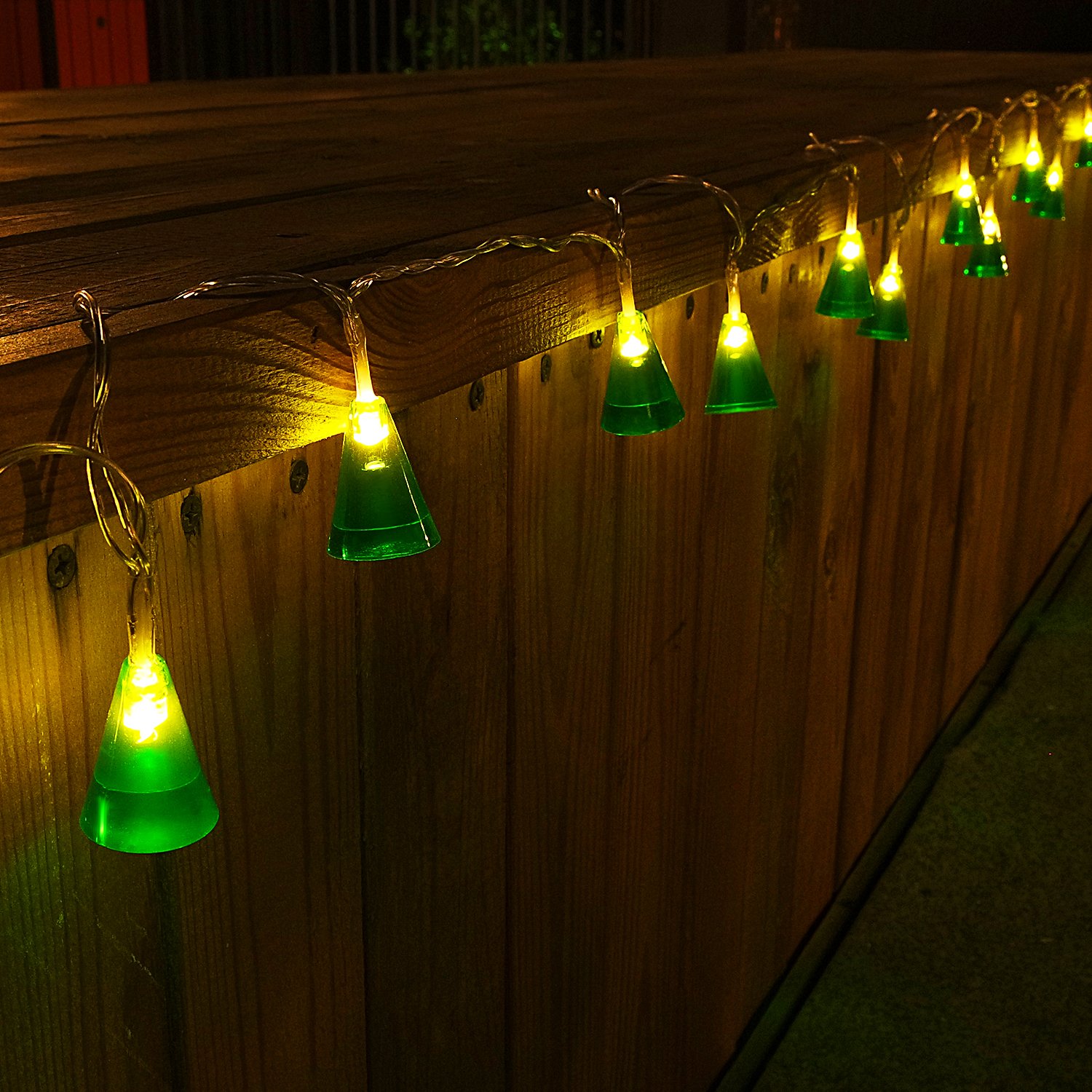 TORCHSTAR 9.84ft 20 LED Krypton Green Conical Battery Powered String Lights - 8 Lighting Modes, Waterproof for Outdoor Use - Perfect for Wedding, Party, Gazebo, Pergola & Holiday Decorations - Create Magical Ambience for Celebrations & Nighttime Events