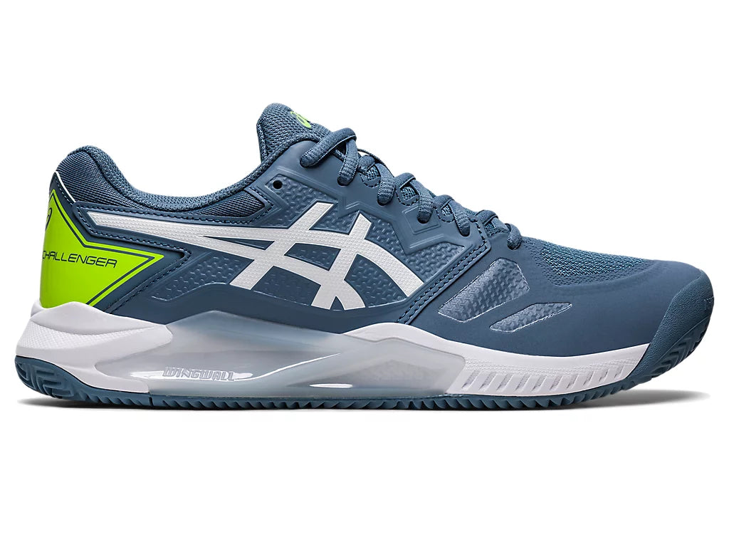 ASICS Men's Gel Challenger 13 Clay Court Tennis Shoes - Steel Blue/White | Padel & Clay Court Performance | Perfect for Competitive Matches & Training