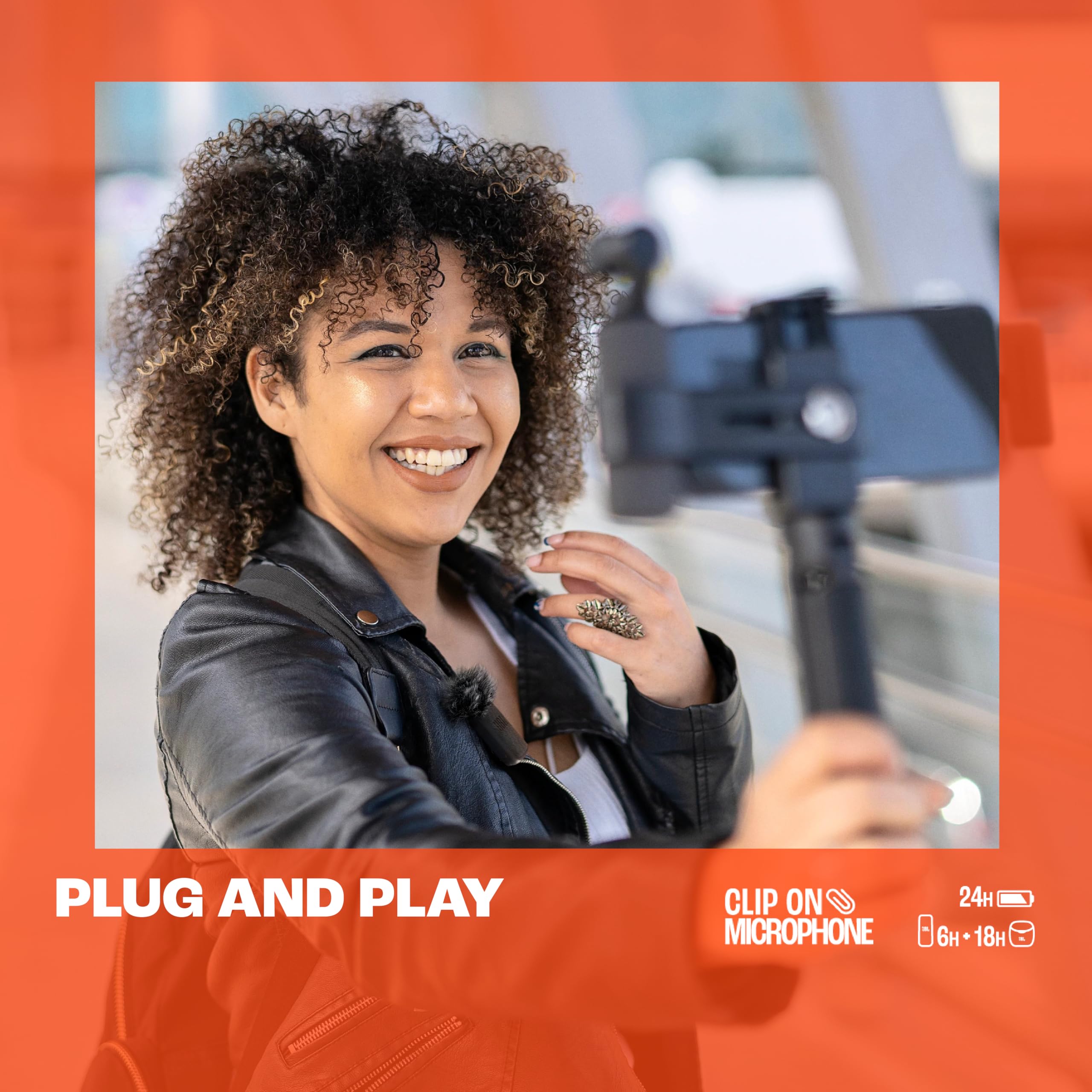 JBL Quantum Stream Wireless USB-C Microphone - Wearable Wireless Mic for Crystal Clear Voice Recording, 24-Hour Battery with Fast Charging, Noise-Reducing Windscreen Included | Perfect for Podcasting, Gaming, Streaming & Video Calls