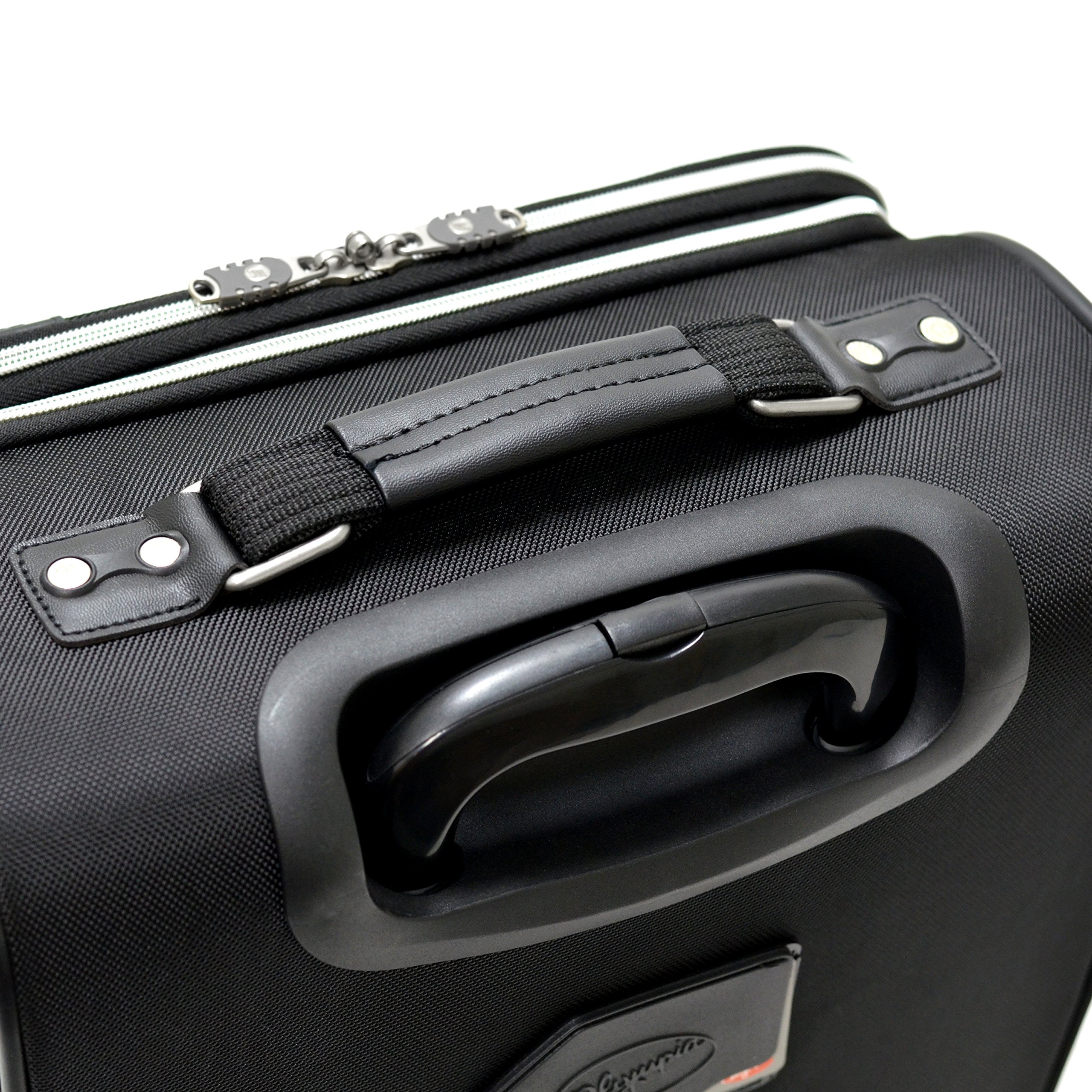 Olympia U.S.A. Hamburg 3-Piece Luggage Set - Black Expandable Spinner Suitcase with TSA Lock - Perfect for International Travel & Business Trips