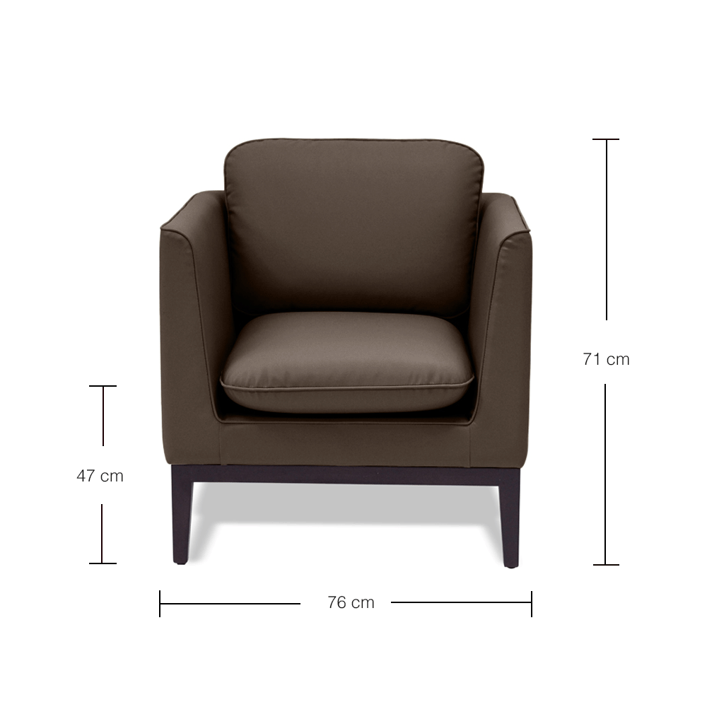 Fontana Armchair - Modern Accent Chair for Living Room, Bedroom & Office - Stylish Upholstered Lounge Chair with Wooden Legs - Perfect for Relaxing, Reading & Decor